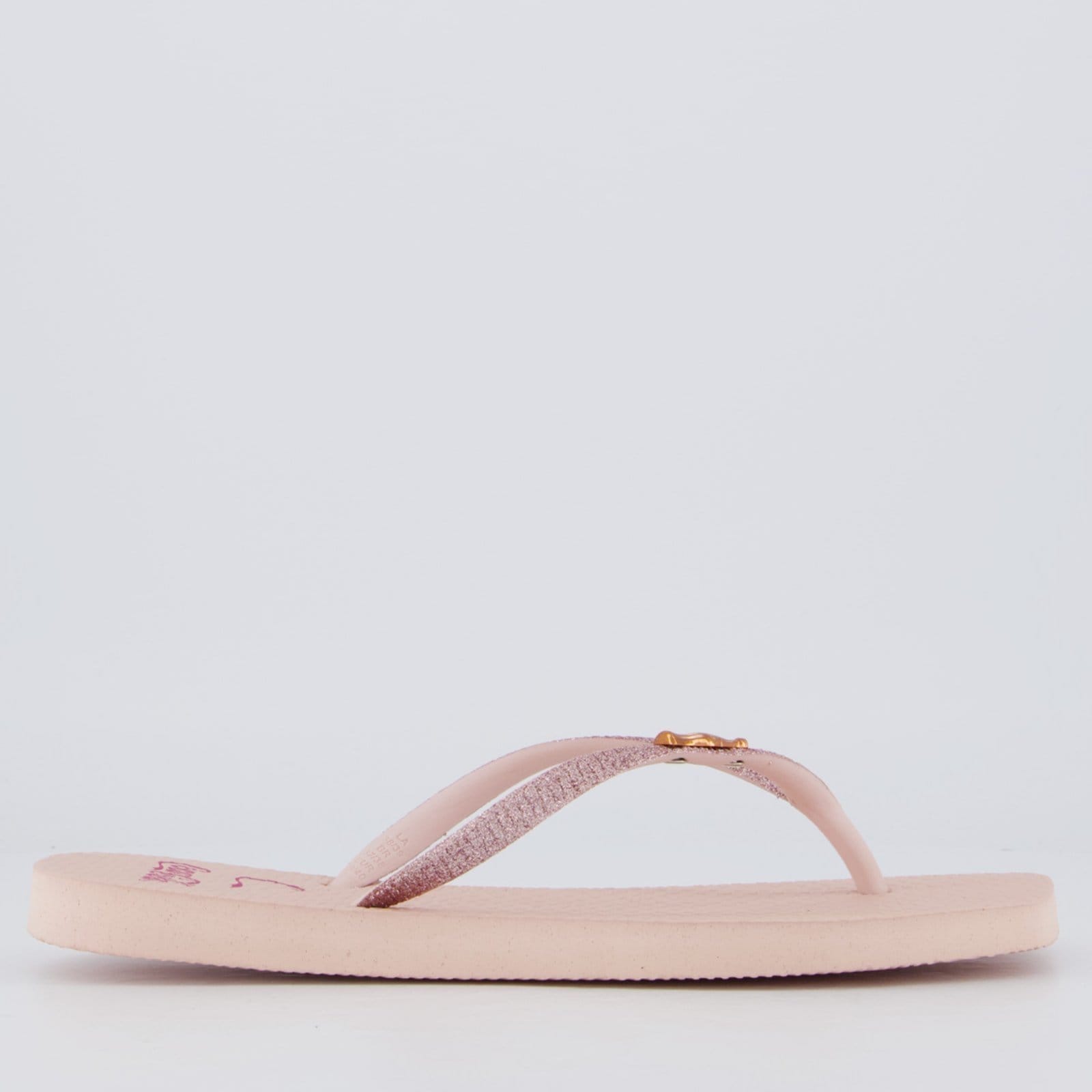 Vista 2 Chinelo Coca Cola Square C Gold Feminino Rosé Coca-Cola rosa gold