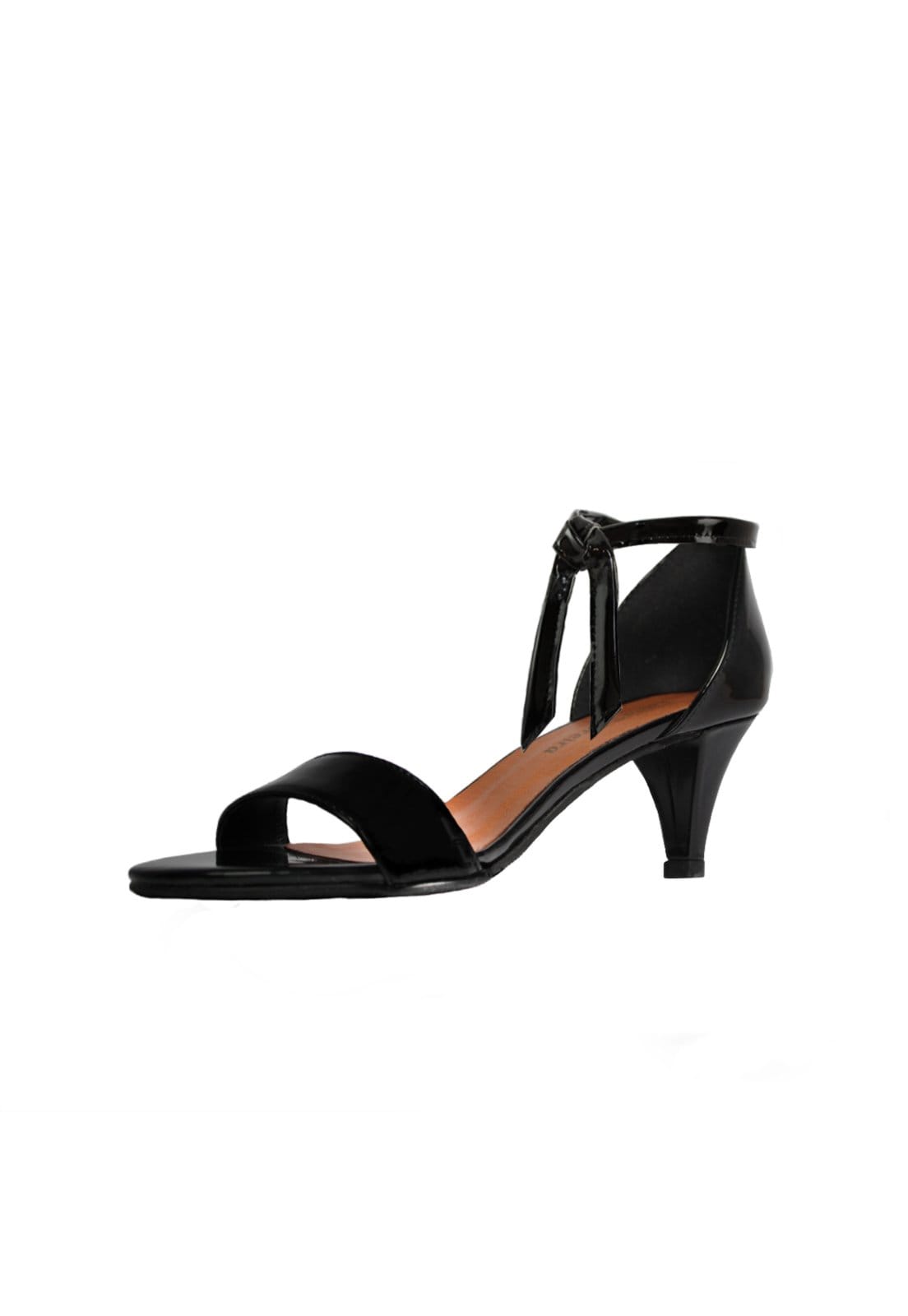 Vista 2 Sandália Troca Tira Salto Baixo Fino Verniz Mod. 4065-2 Luiza Sobreira preto