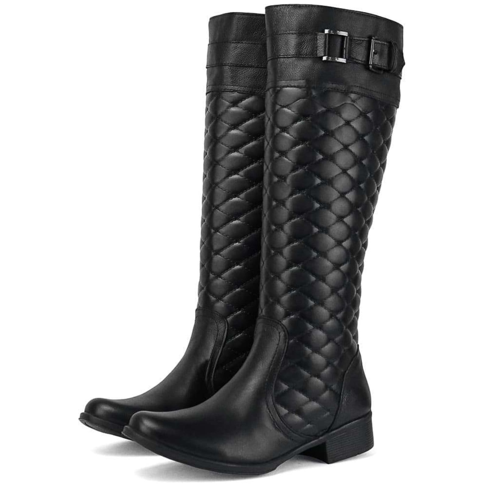 Vista 2 Bota Montaria Feminina Cano Alto Couro Peccato DF Esparta Preta Peccato preto