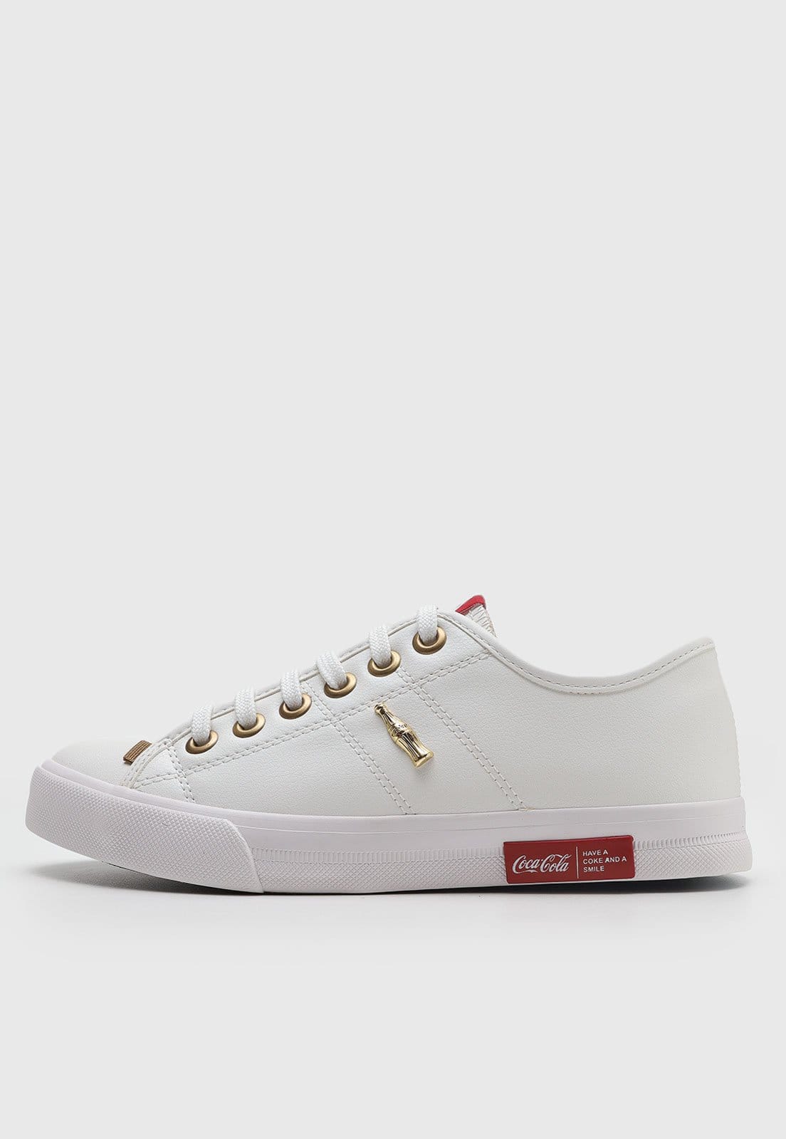 Tênis Feminino Coca Cola Ilhós Dourado
