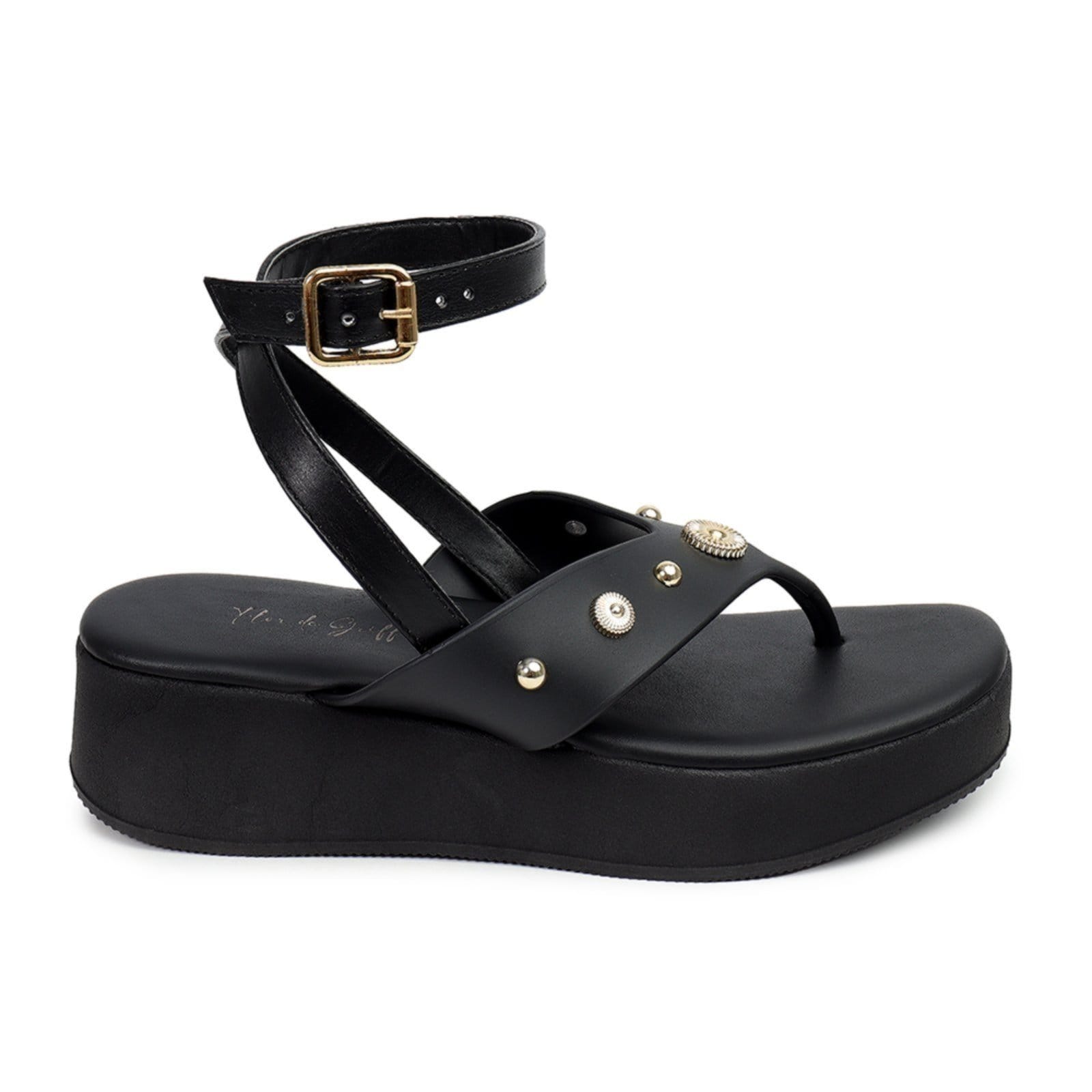 Vista 2 Sandália Flor de Griffe Celeste Preto F G FLOR DE GRIFFE preto celeste