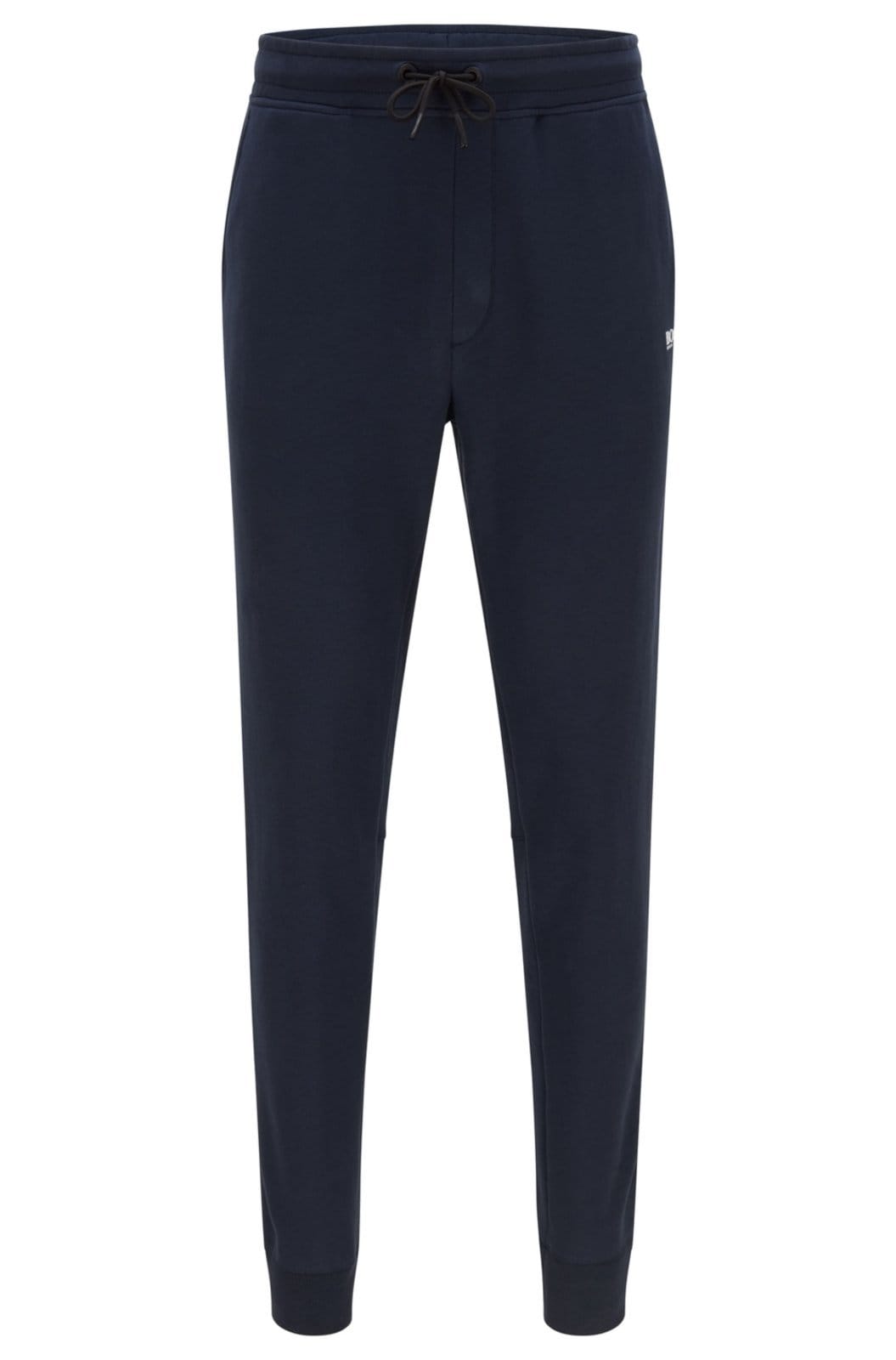 Vista principal Calça Tracksuit Regular Fit Em Tecido Francês Com Logotipo Boss azul marinho