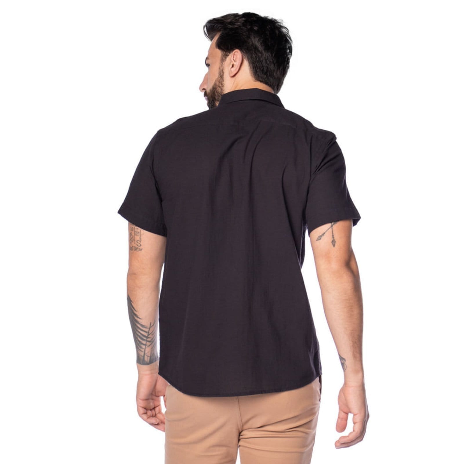 Vista 2 Camisa Masculina Amil Manga Curta Amil preto