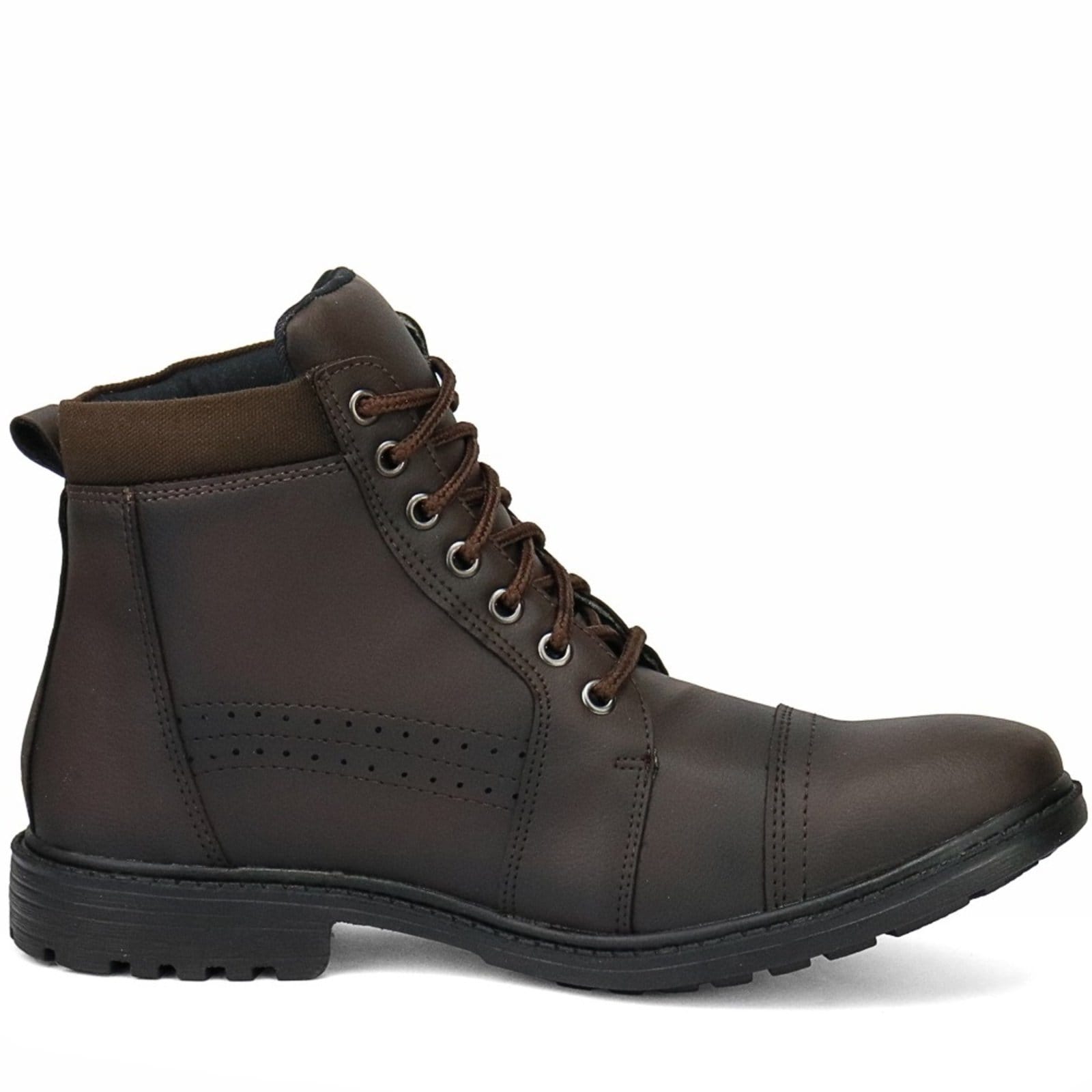 Vista 2 Bota Masculina Casual Coturno Cano Médio Conforto Dia a Dia Sapatofran marrom