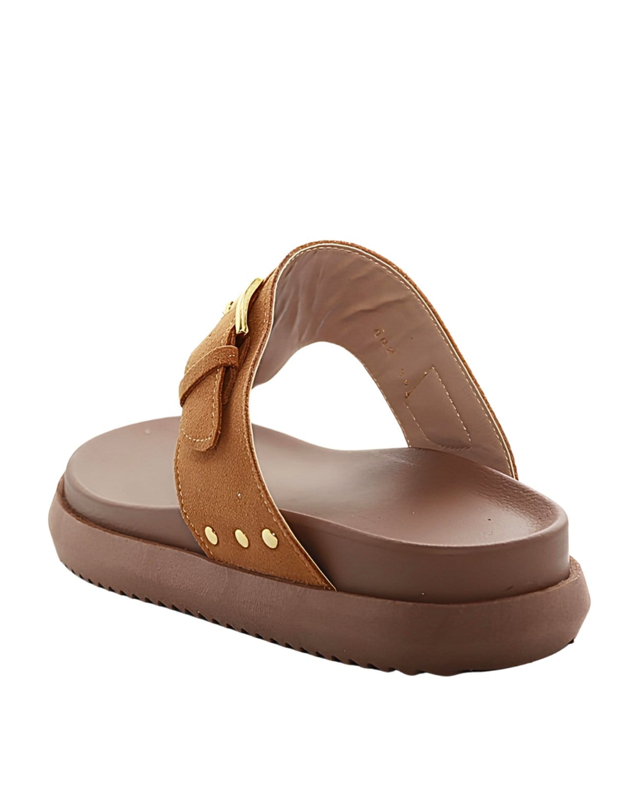 Vista 2 Papete Flat Feminina Flor da Pele Camurça Carvalho Design Moderno e Super Confortável 002 Flor da Pele caramelo