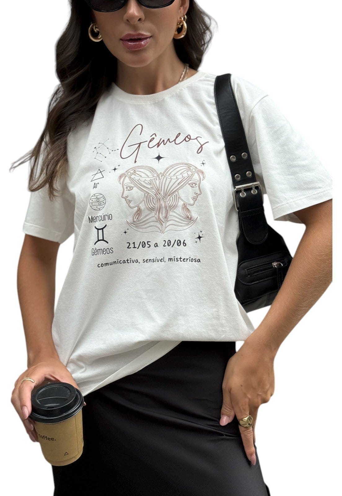 Camiseta Cianitas Off Estampa Signo êmeos - 2