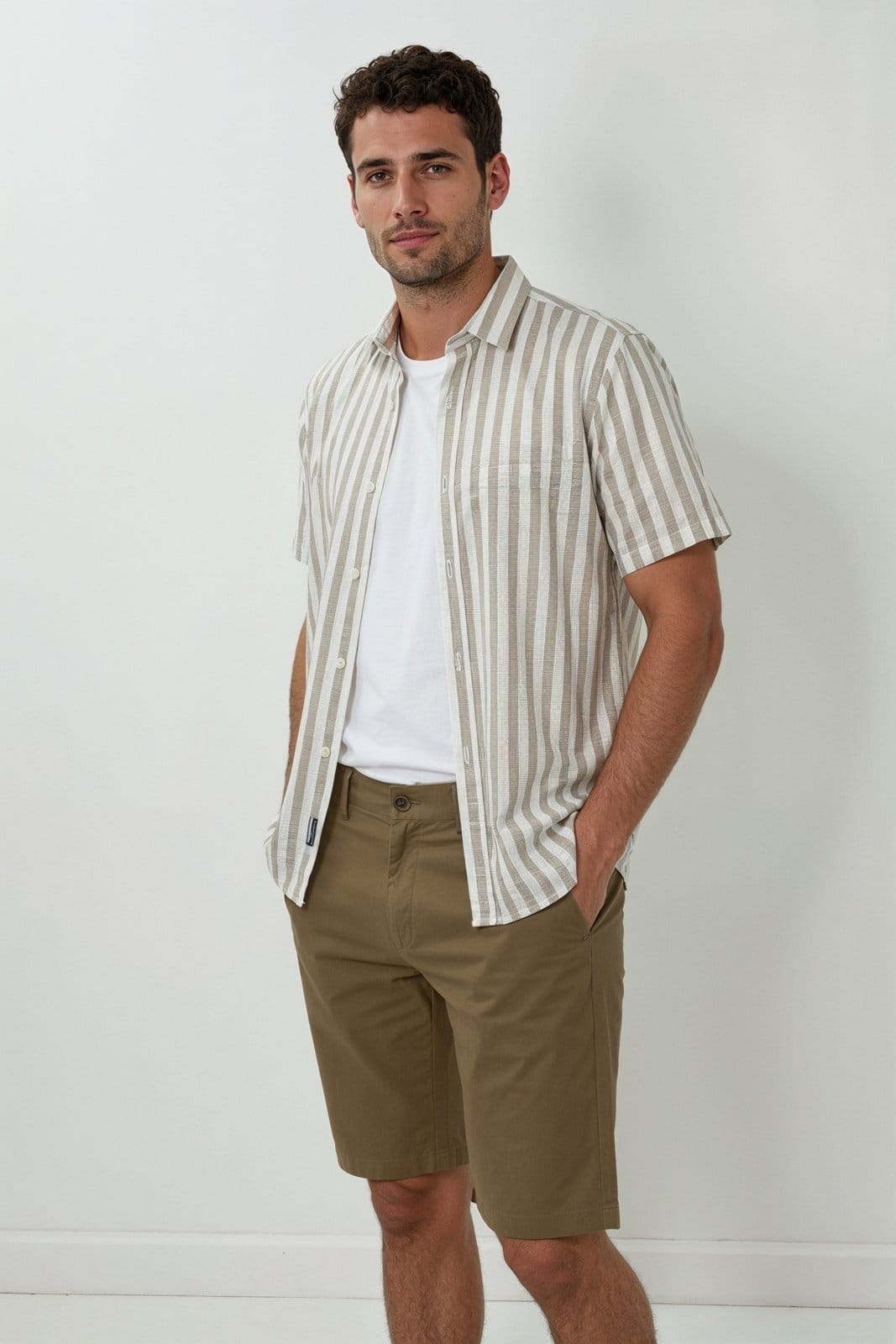 Vista 2 Bermuda Algodão Egípcio Slim Traymon Traymon caramelo