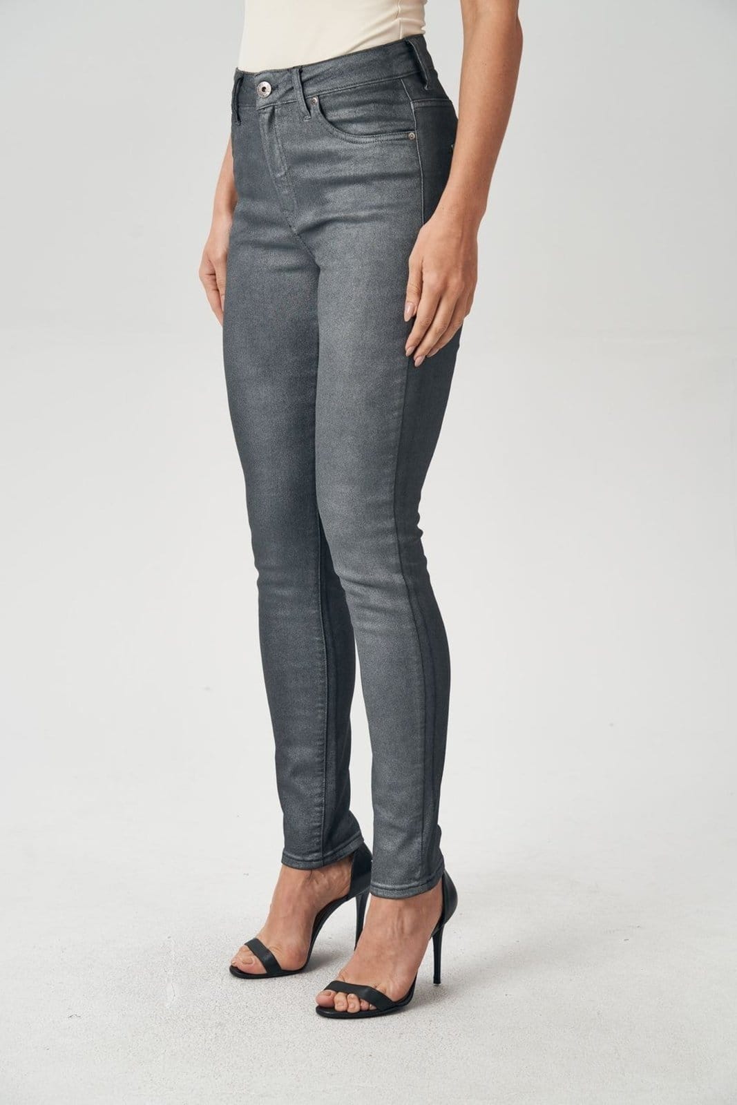 Calça Jeans Skinny Marmorizada Feminina Acostamento