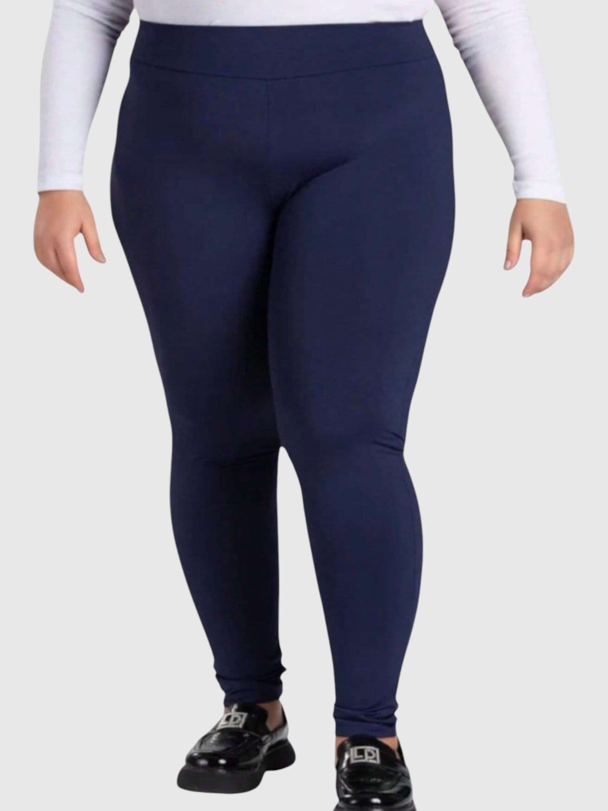 Vista 2 Calça Leggings D Bell Outlet Fashion Academia Fitness Plus Size Cós Alto D BELL OUTLET FASHION azul