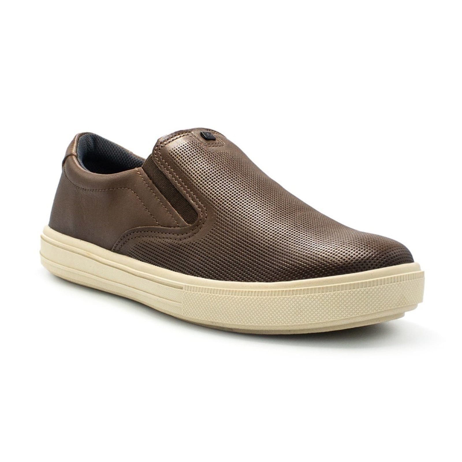 Vista 2 Sapatênis Pegada Slip On Couro e Elástico City 111504 PEGADA marrom