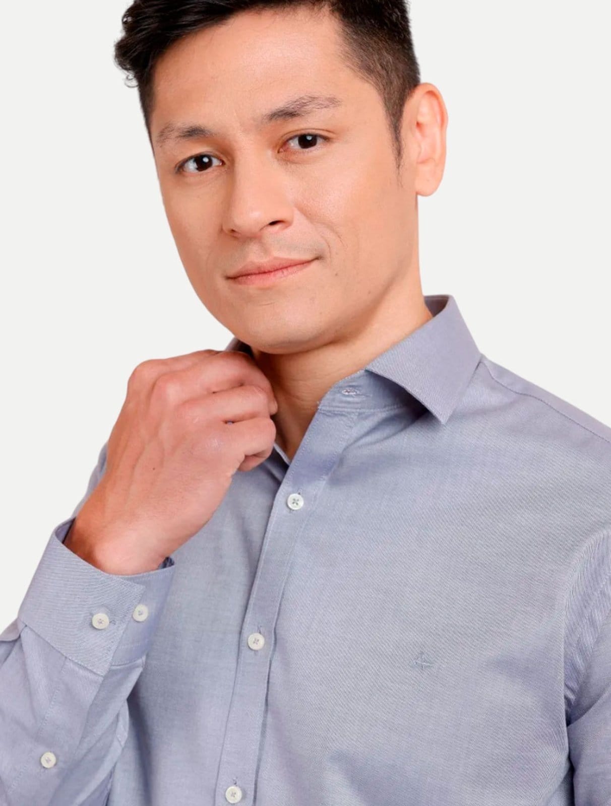 Vista 2 Camisa Aramis Slim Sarja Pima Lisa ML020725 Aramis cinza