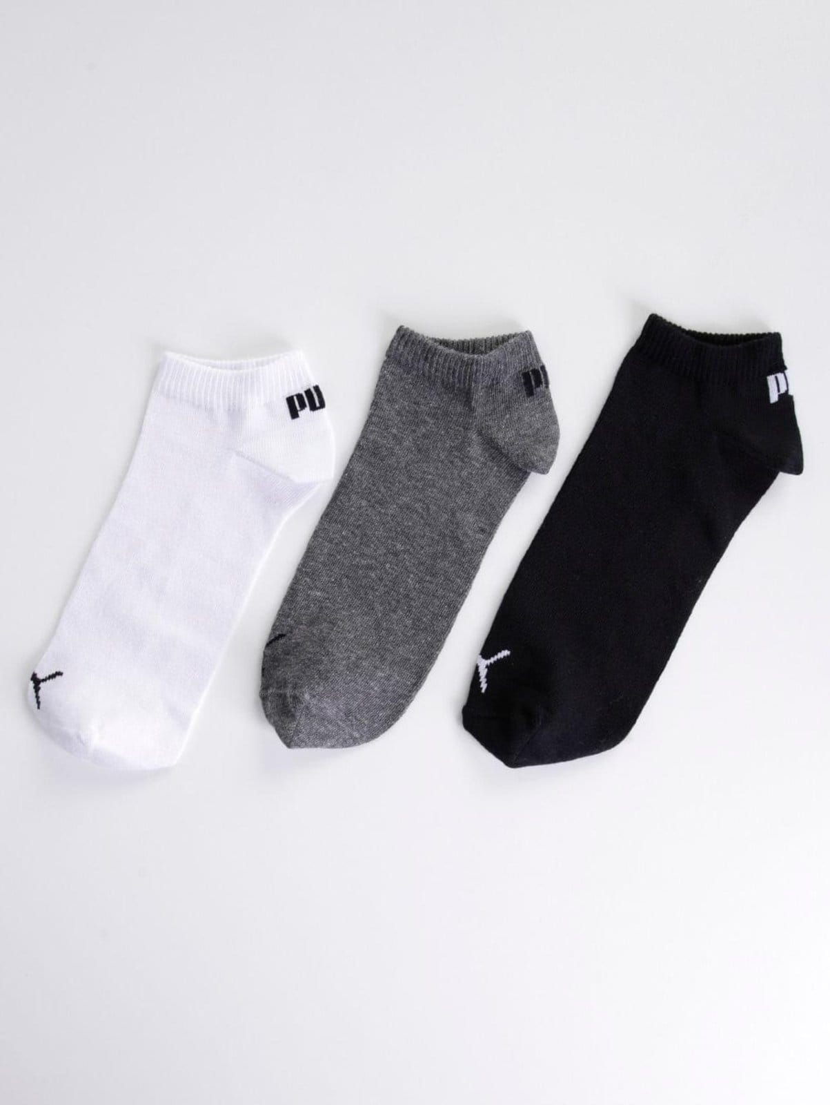 Kit com 03 Meias Cano Curto Puma Masculinas Preto/Cinza - 2