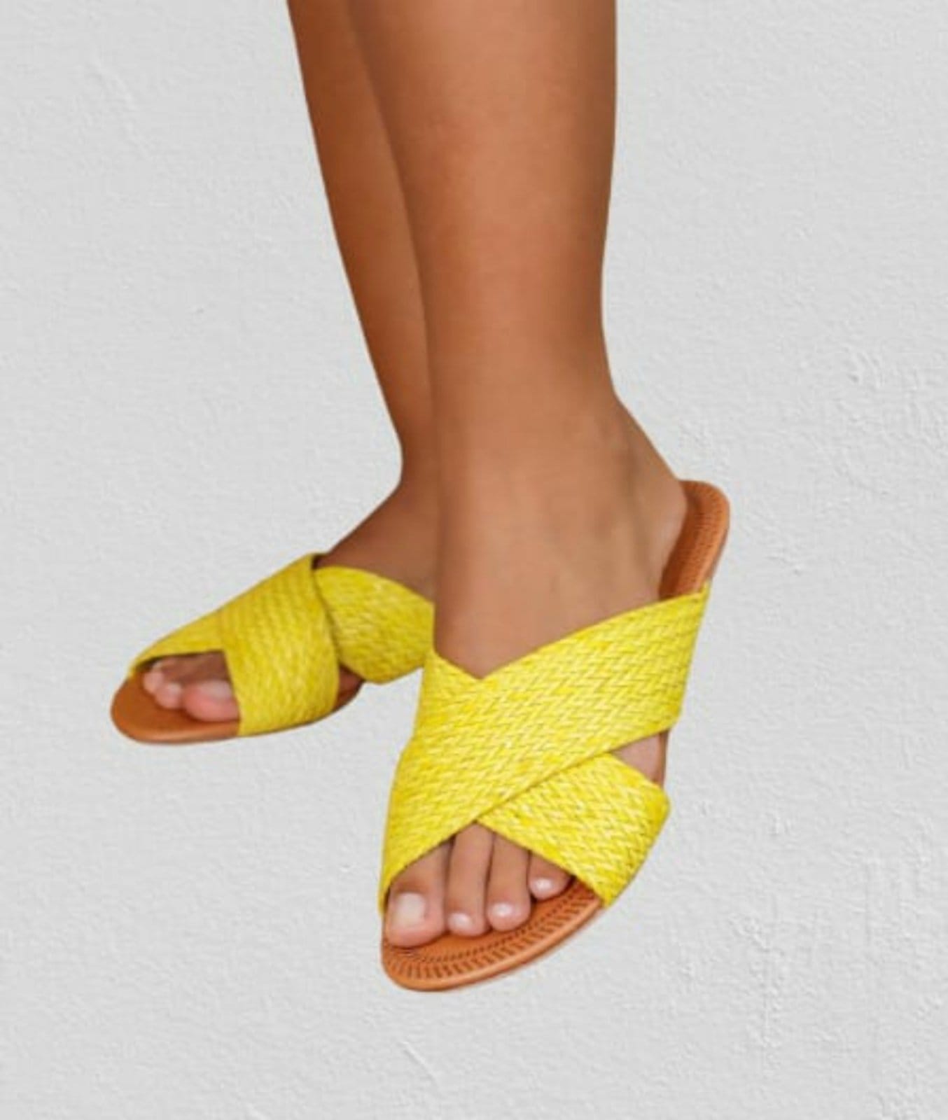 Rasteira Delazari Trança Amarela