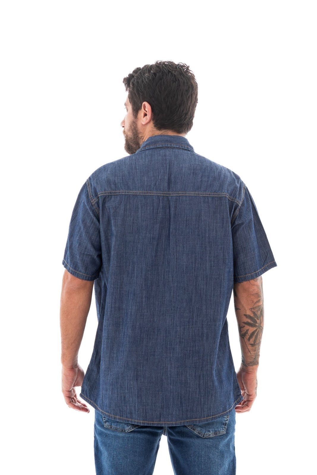 Vista 2 Camisa Jeans Masculina Arauto Leve M/c ARAUTO JEANS azul/azul marinho