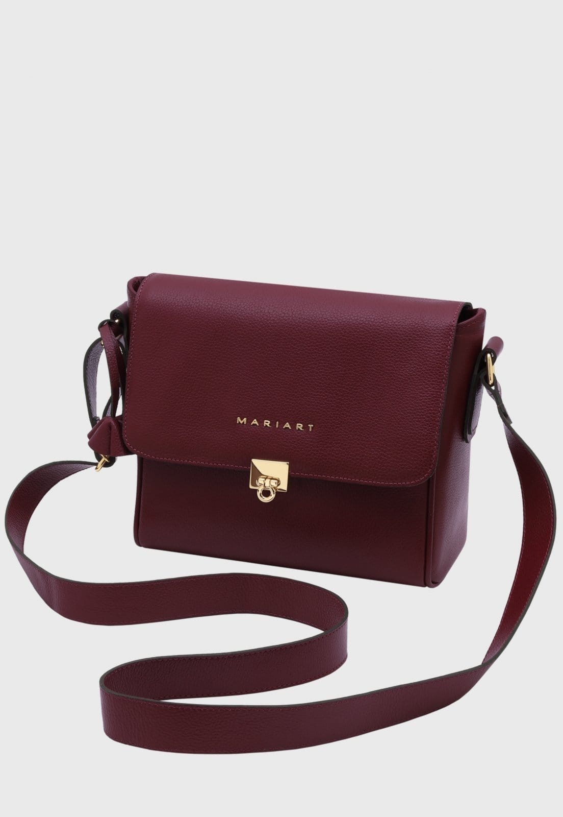 Vista principal Bolsa Transversal Couro Mariart Âmbar Rubi Mariart bordô
