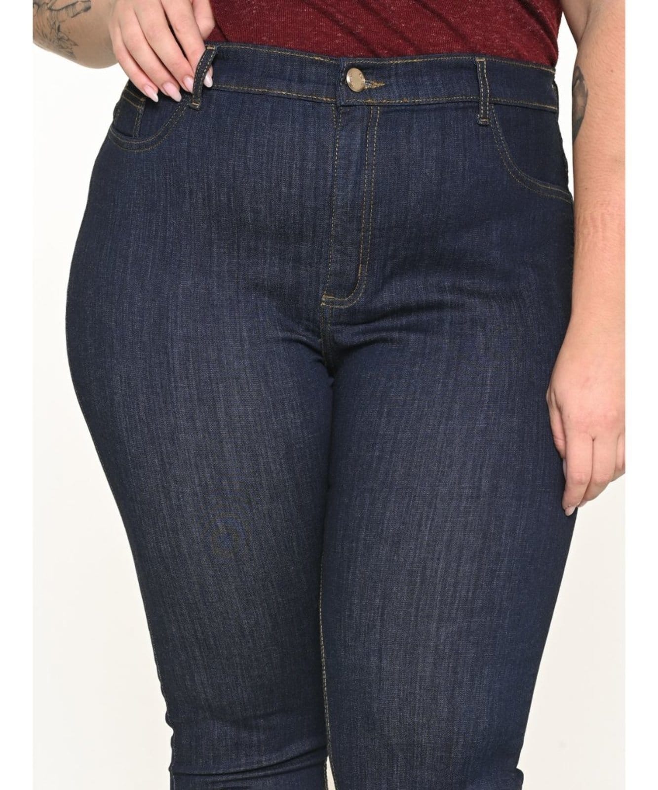 Vista 2 Calça Feminina Plus Skinny Básica Razon Jeans jeans