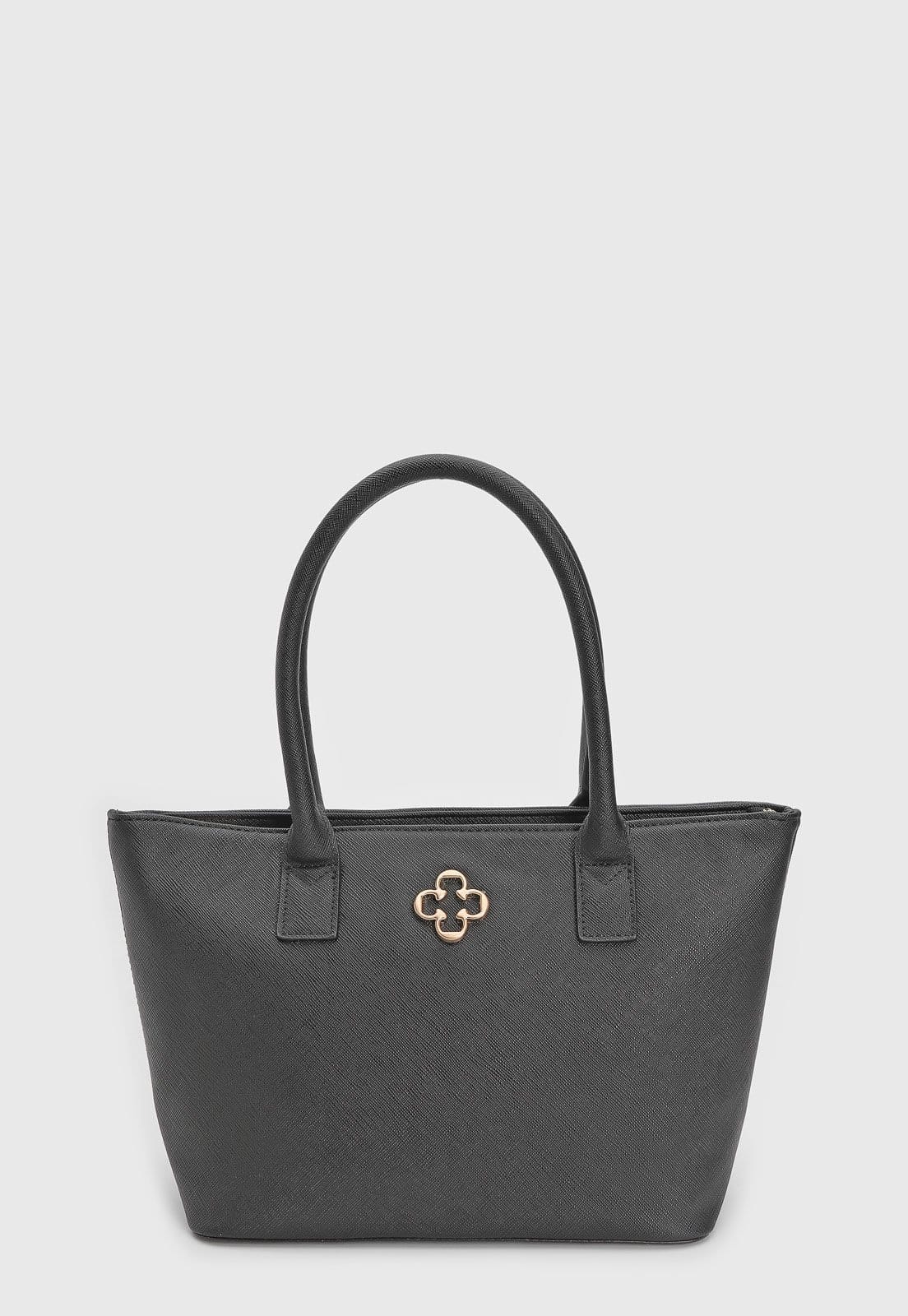 Vista 2 Bolsa Universitária Capodarte Tote Pequena Risco Preta Capodarte preto