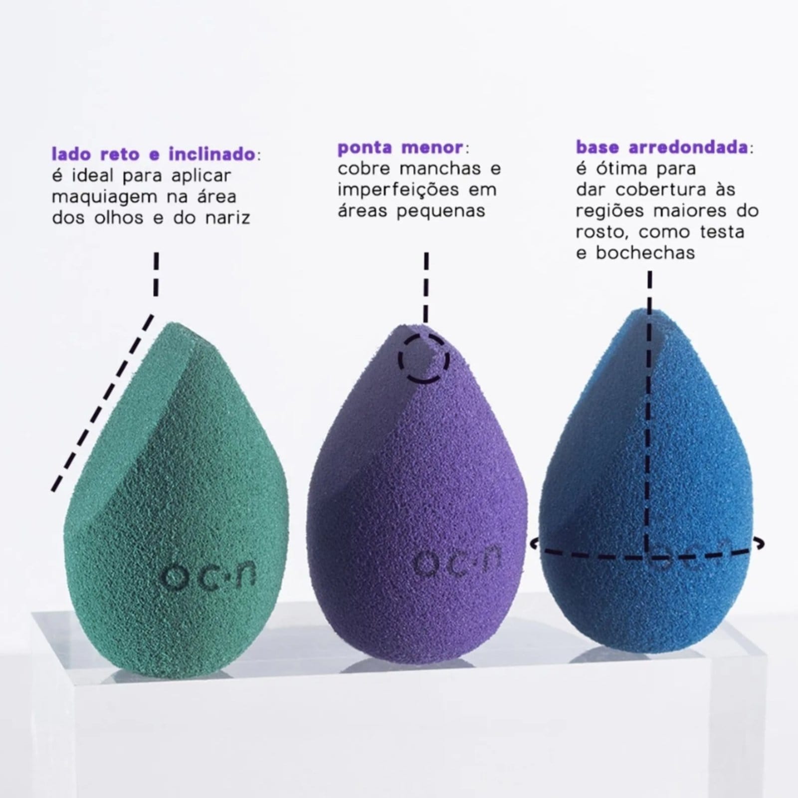 Vista 2 Océane Sister Blend - Esponja de Maquiagem Oceane verde