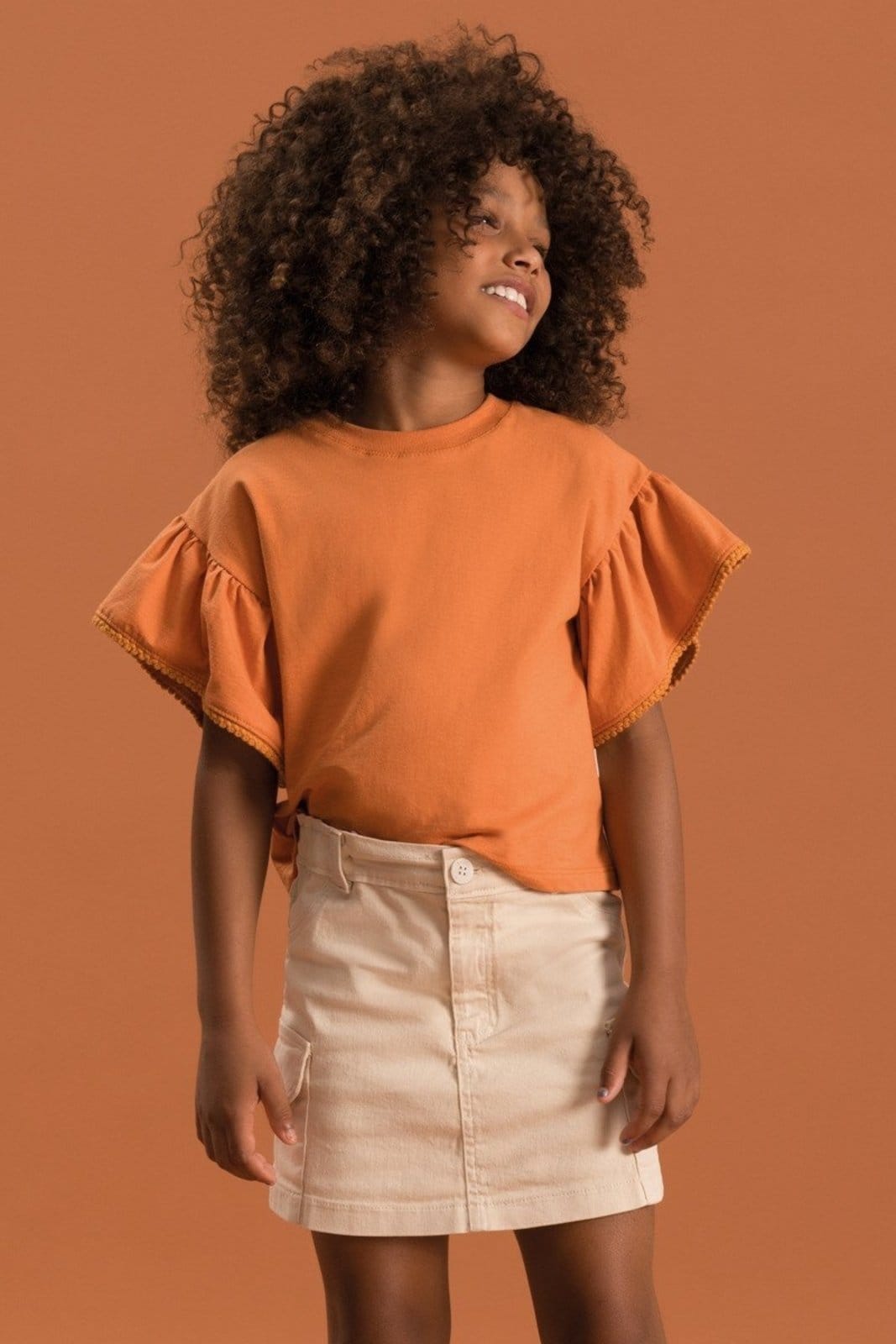 Vista 2 Infantil - Saia Bugbee de Sarja Cargo Bugbee off-white