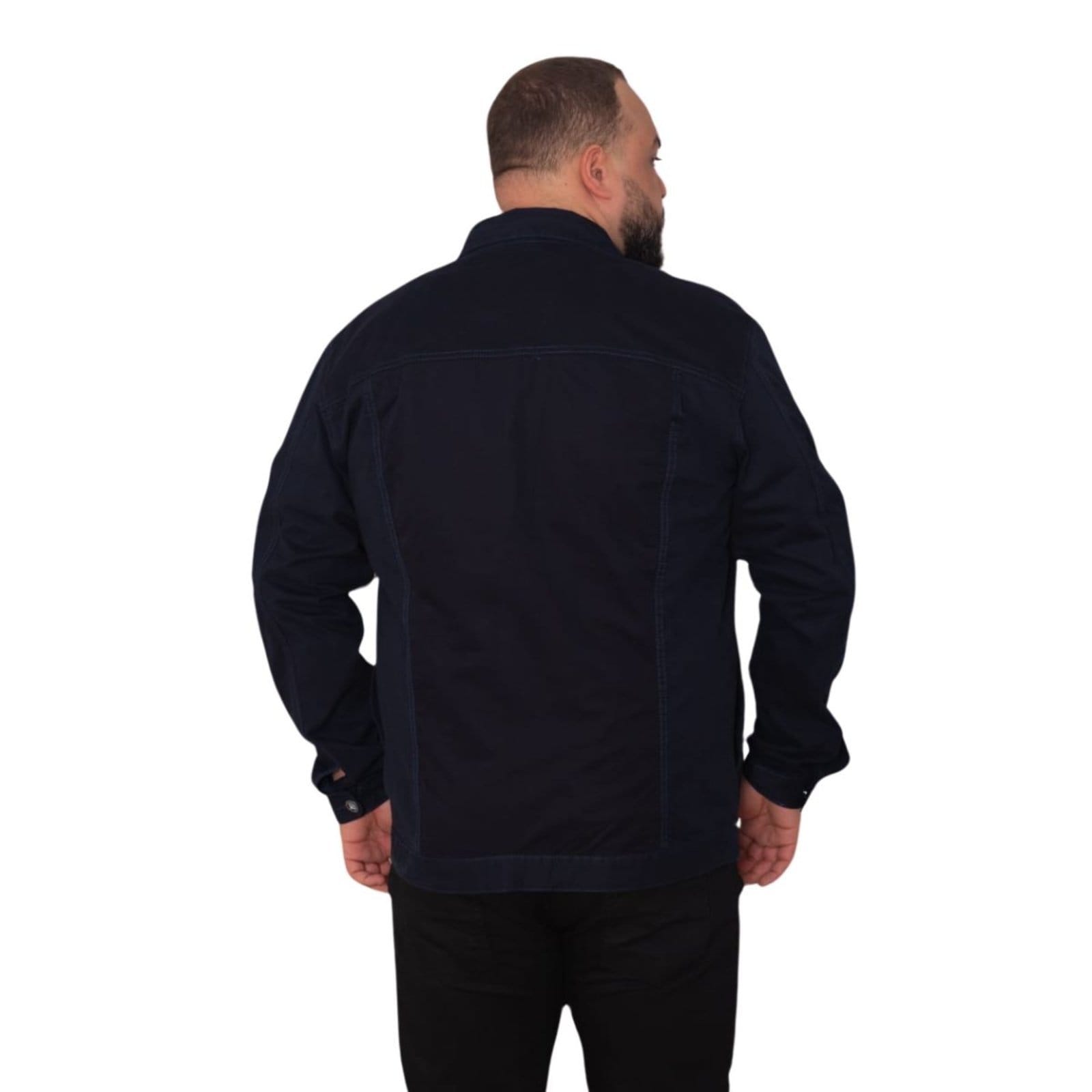 Vista 2 Jaqueta Sarja Masculino Plus Size Alleppo Jeans azul marinho