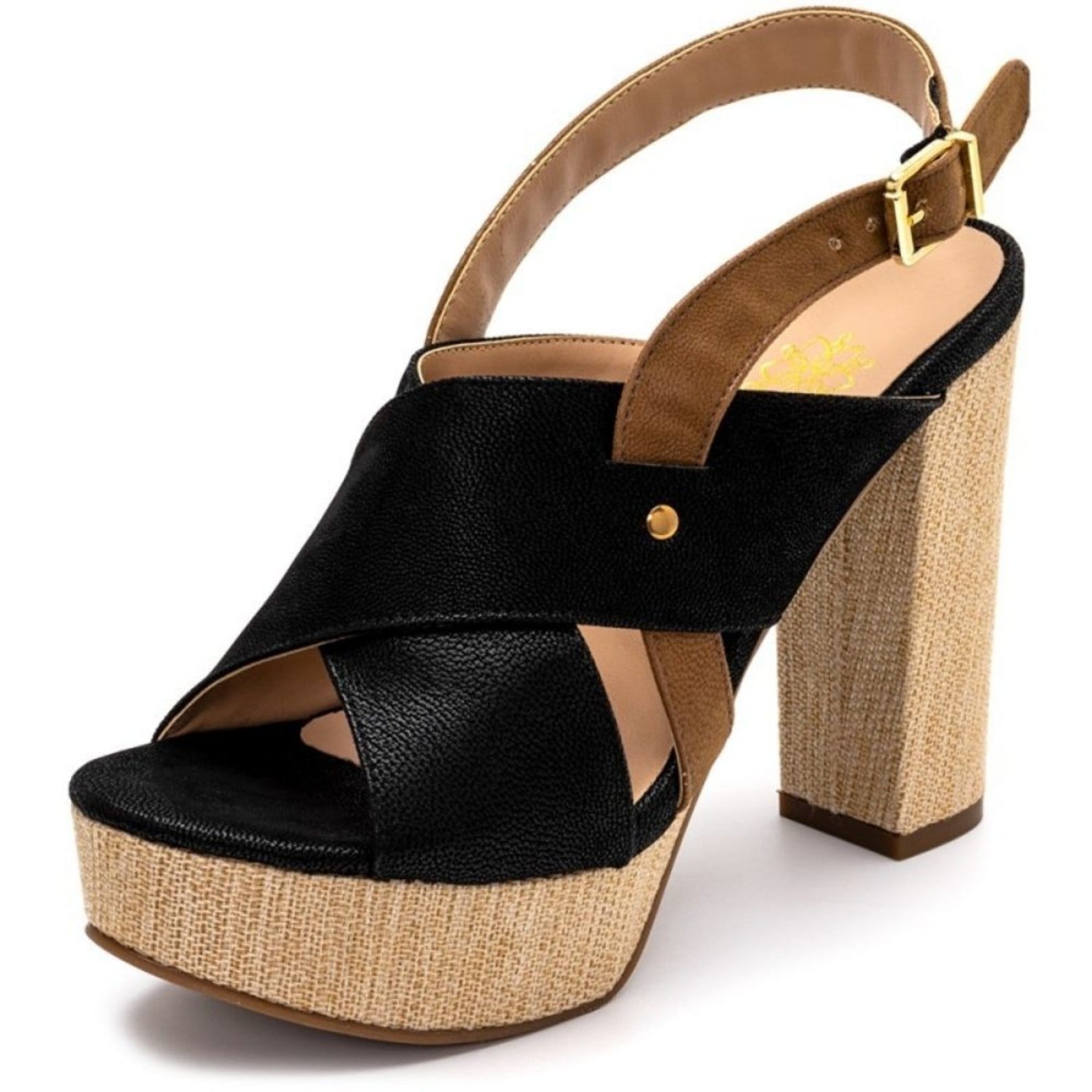 Vista 2 Sandália Feminina Tendência Meia Pata 170906 Nobucado E Chocolate Flor da Pele preto