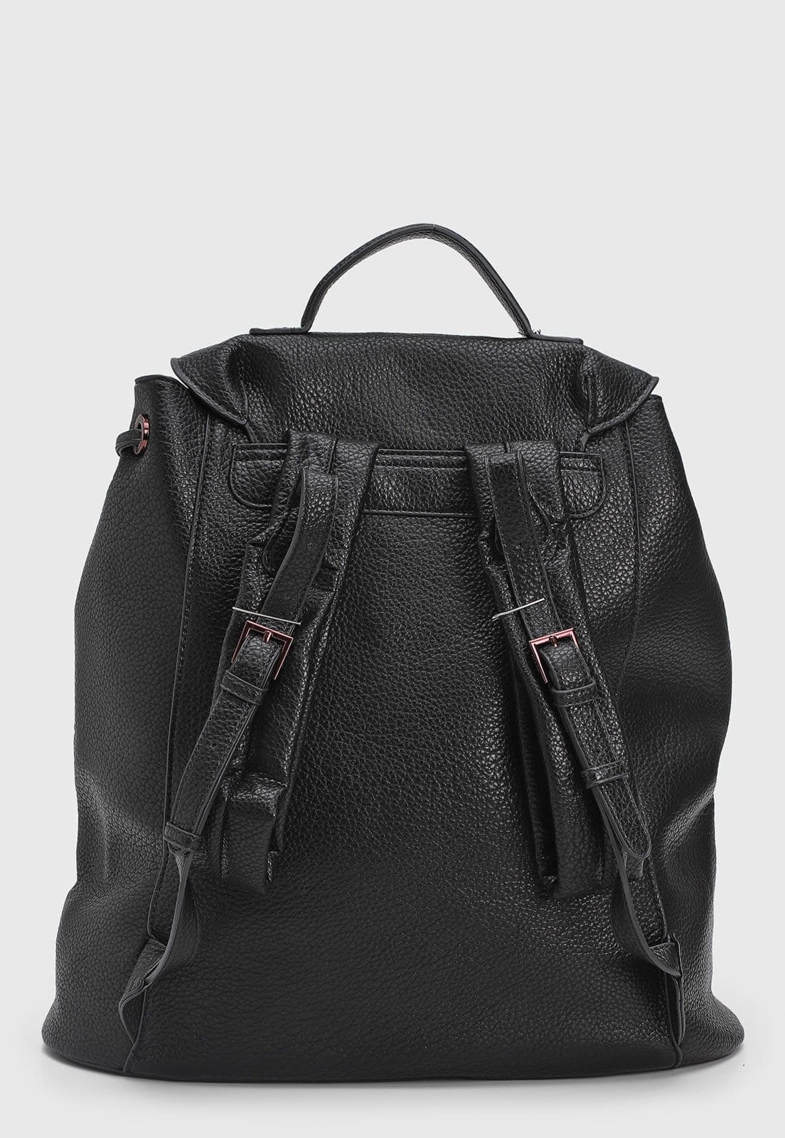 Vista 2 Mochila Feminina Santa Lolla Texturizada Preta Santa Lolla preto