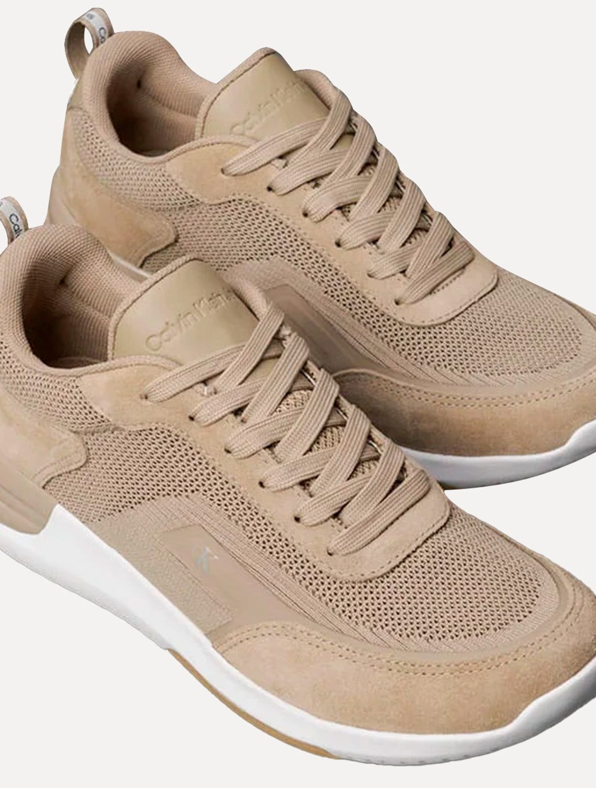 Vista 2 Tênis Calvin Klein Jeans Masculino Baixo Knitt Layers Claro Calvin Klein cáqui