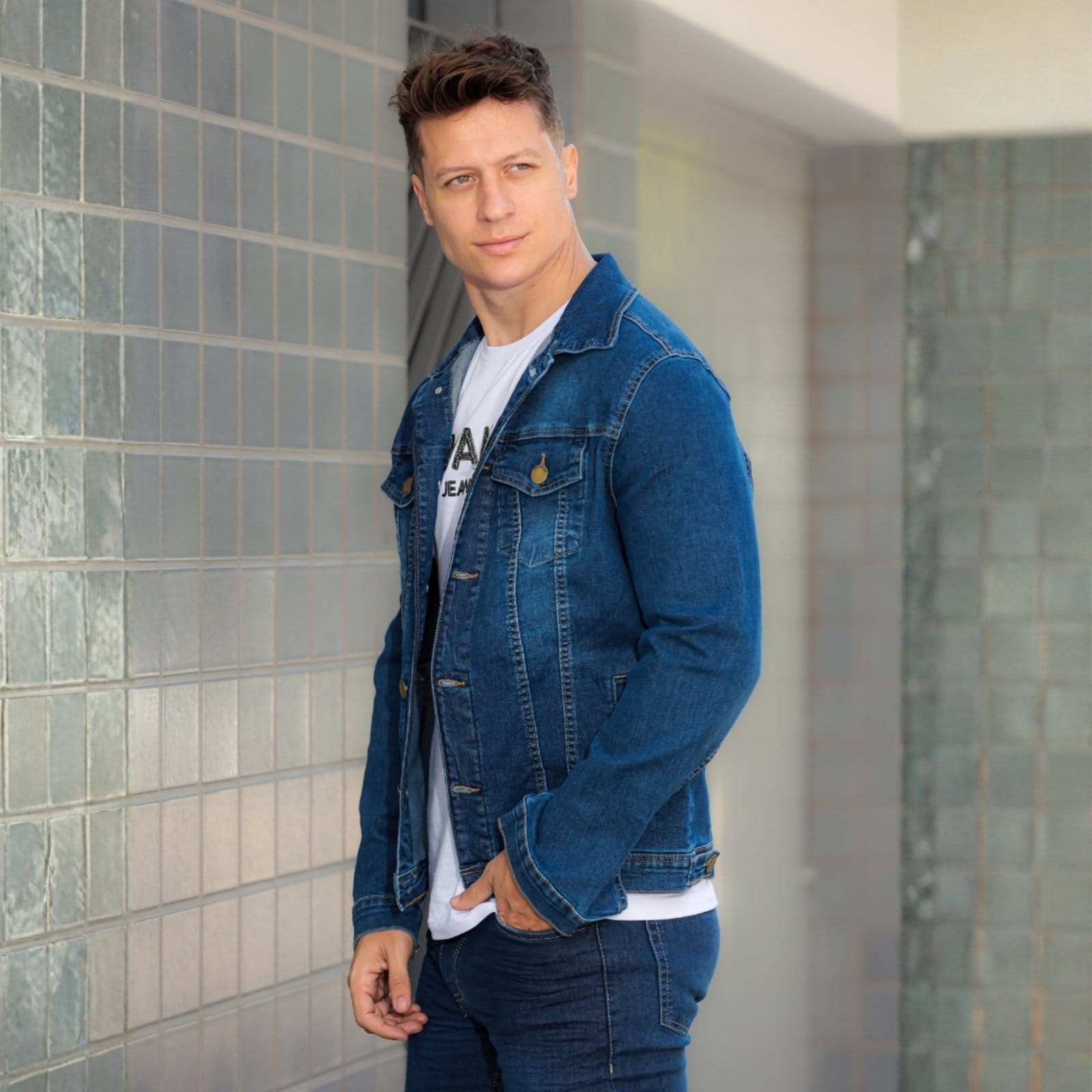 Vista 2 Jaqueta Jeans Com Elastano Masculino Revanche Remanso Revanche unico