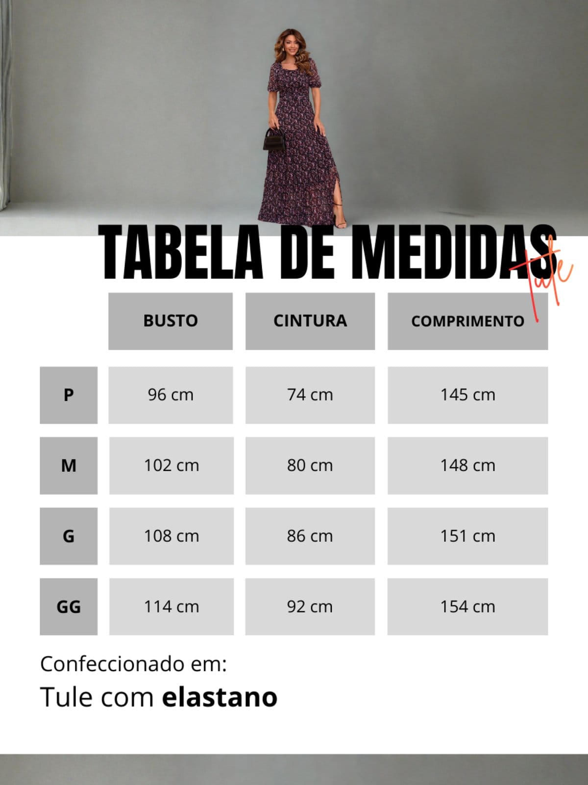 Vista 2 Vestido Elegante de Festa Longo Rodado Manga Princesa Moda Evangélica com Fenda Sarah Cristina Brand floral/preto