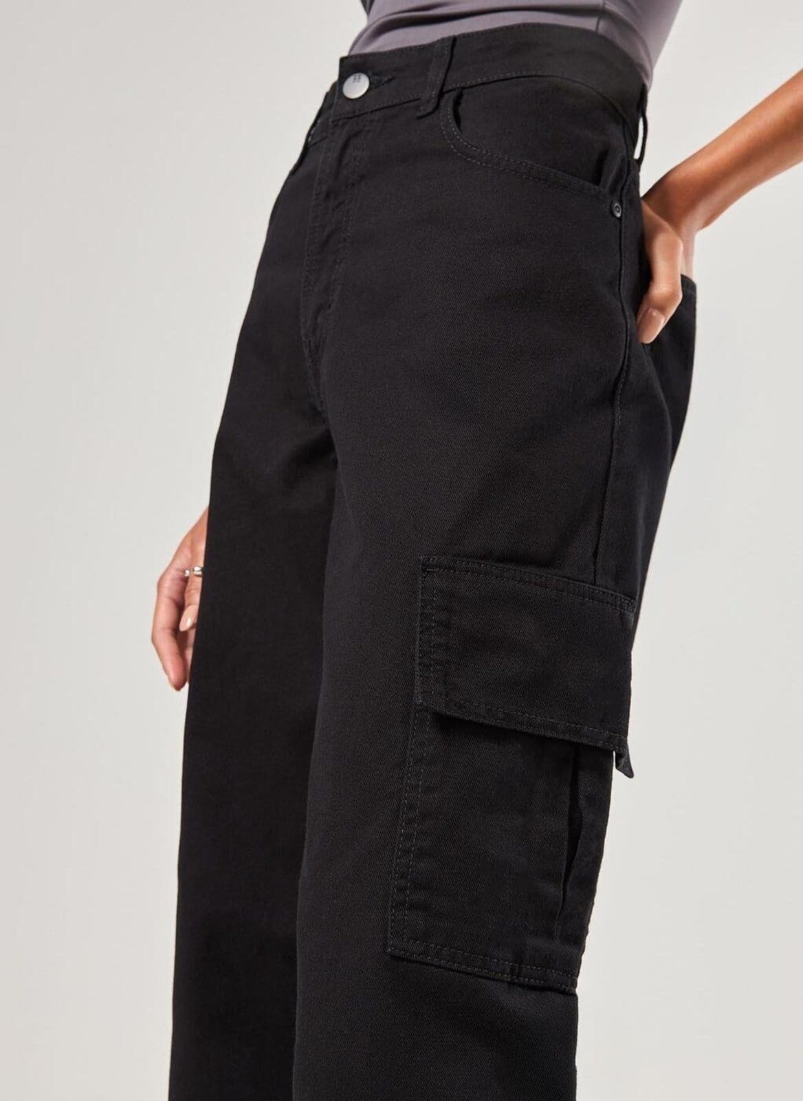 Vista 2 Calça Wide Leg Cargo Cintura Alta Youcom multicolorido