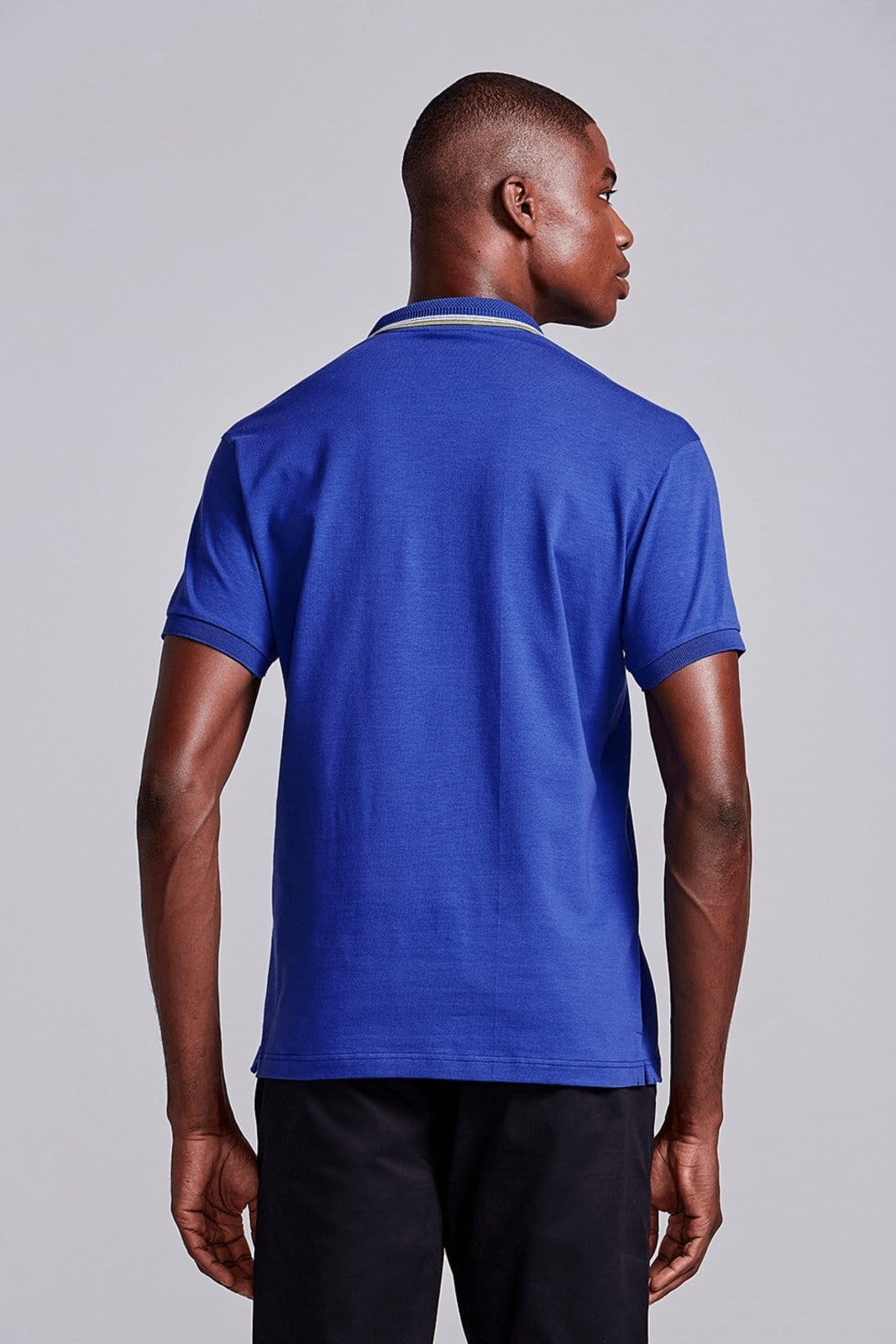 Vista 2 HIGHSTIL Camisa Polo com Zíper Malha Slim Fit Bic HIGHSTIL azul