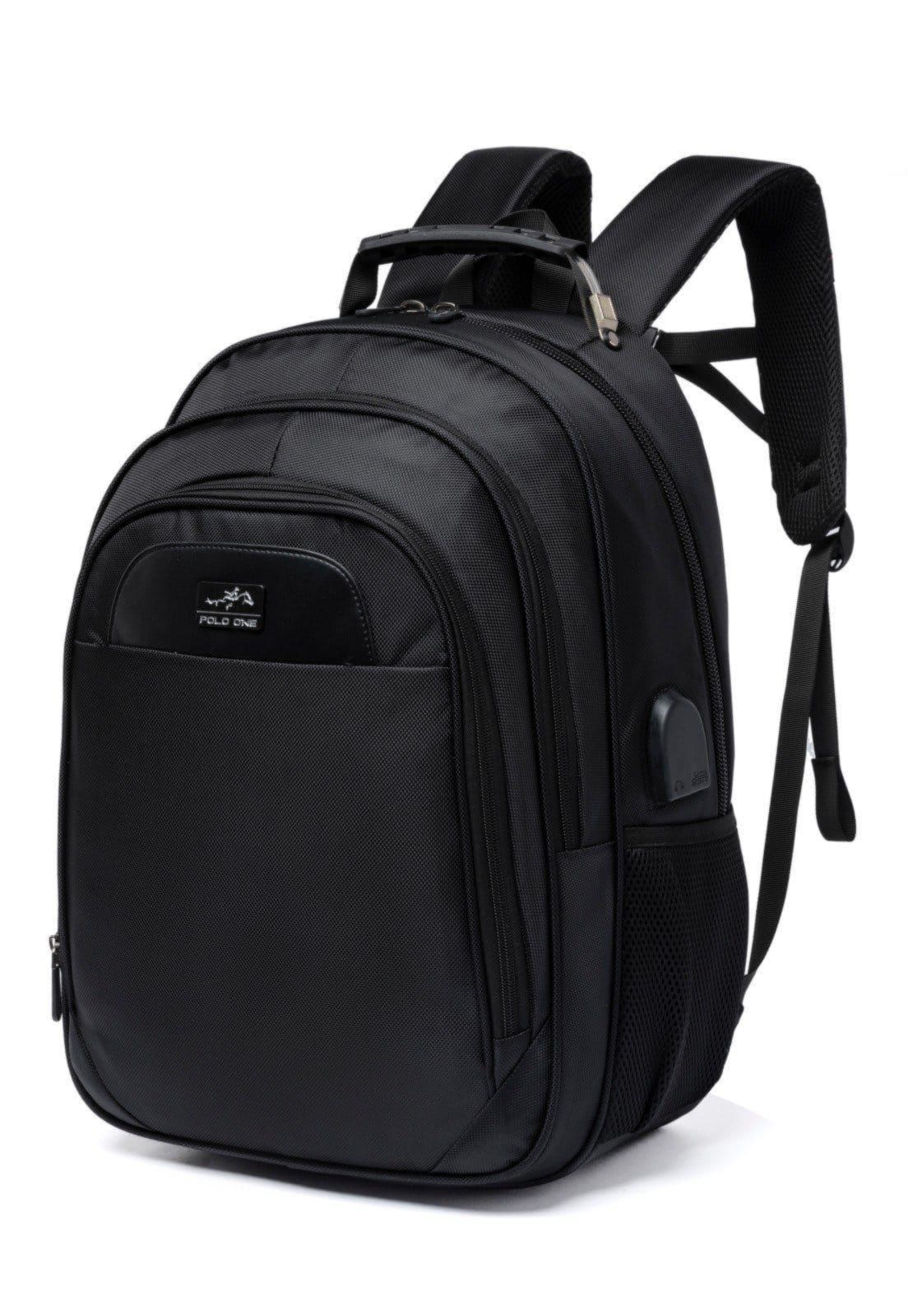 Vista 2 Mochila Polo One Executiva Grande Resistente Masculina Feminina Notebook Polo One preto