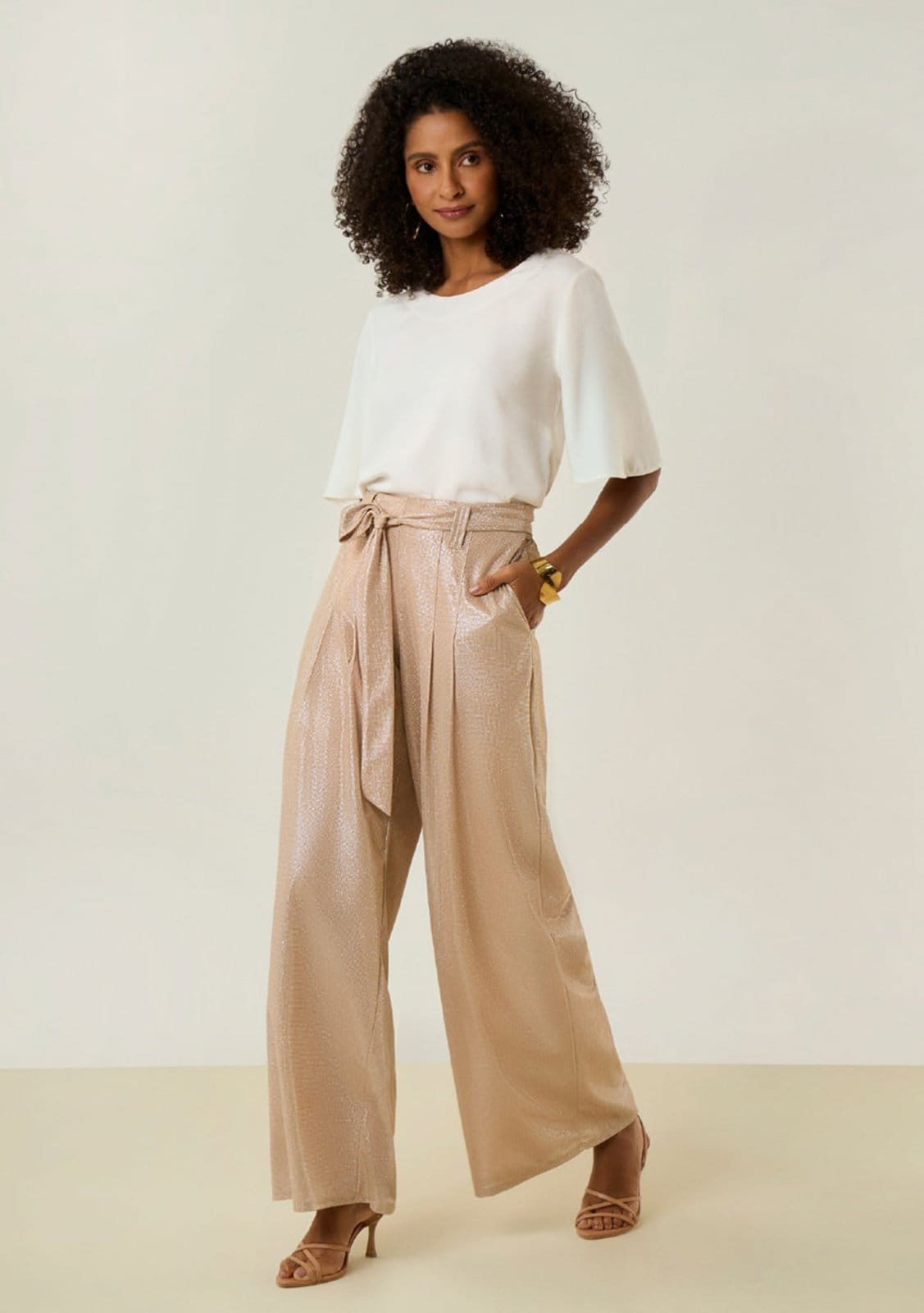 Calça Maria Valentina Pantalona Alta