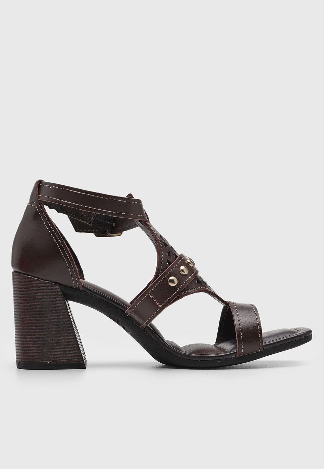 Vista 2 Sandália Baixa Feminina Dakota Tachas Dakota marrom