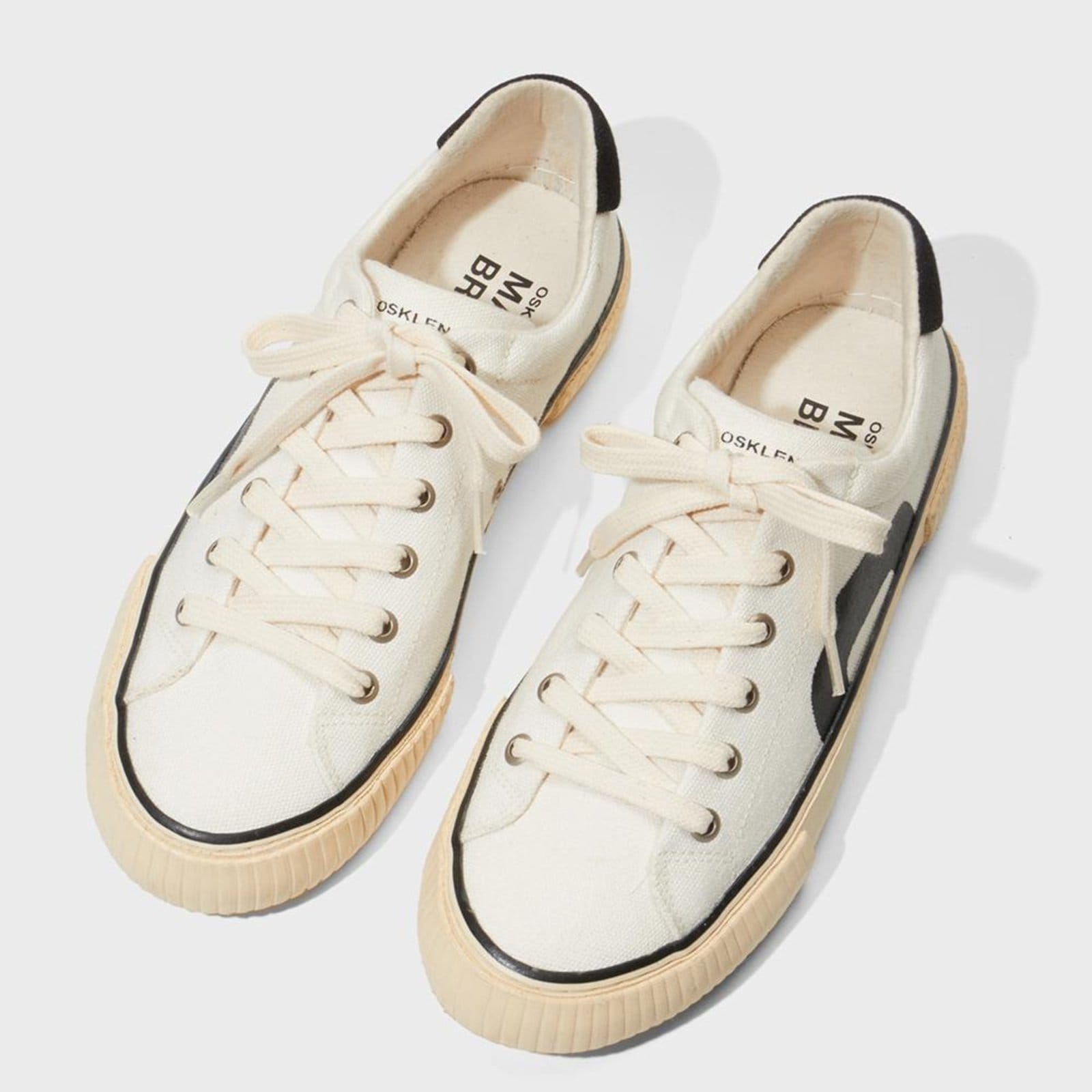 Vista 2 Tênis Osklen Lona +5521 Masculino Off White/Preto Osklen off-white white