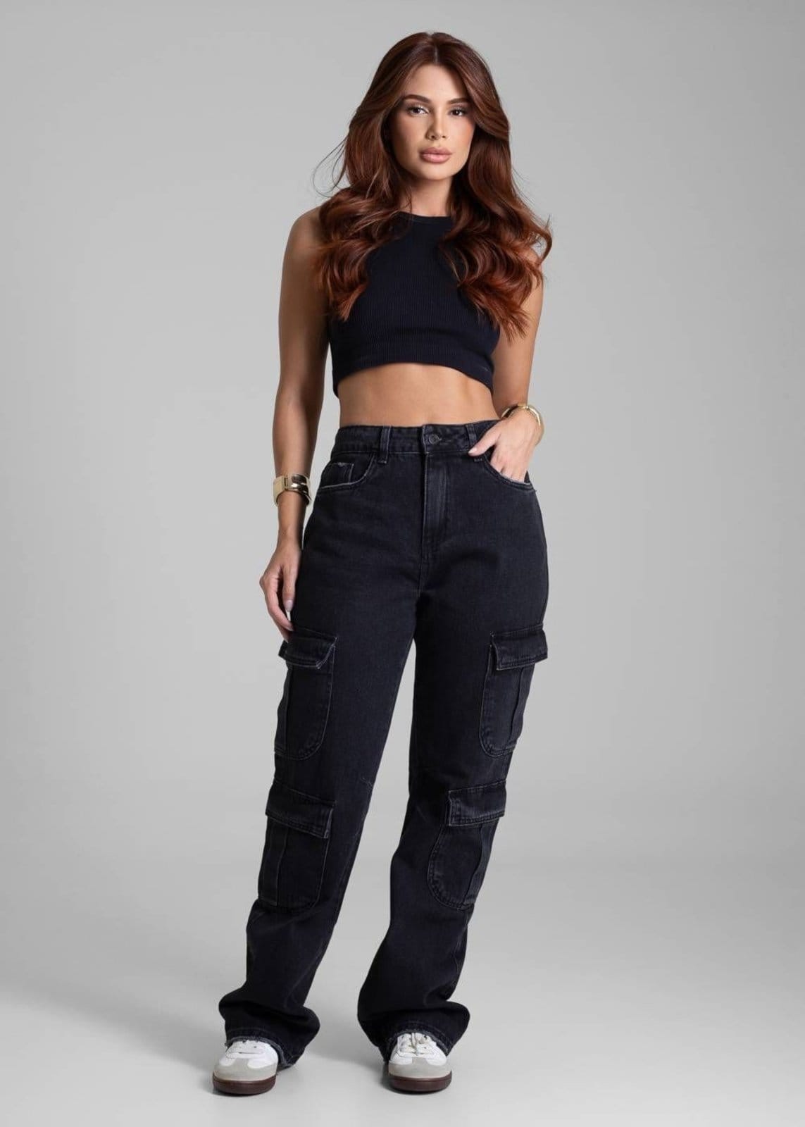 Vista 2 Calça Jeans Sawary Reta - 281858 Sawary preto