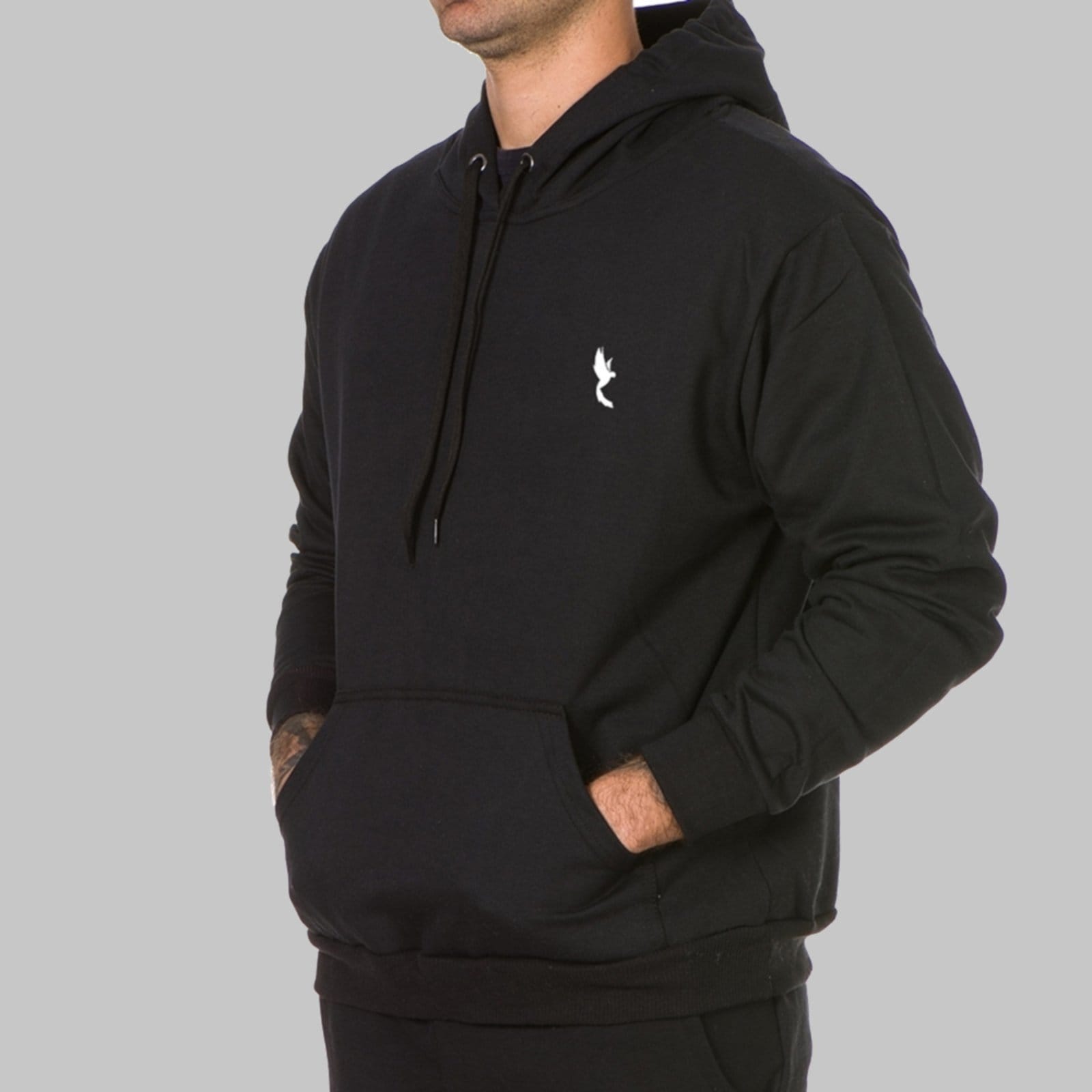 Vista 2 Blusa Moletom Inverno Polo Blu Com Capuz e Bolso Canguru Preto Polo Blu preto blu