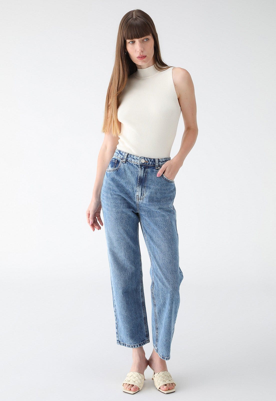 Vista 2 Calça Jeans Hering Reta Estonada Hering azul