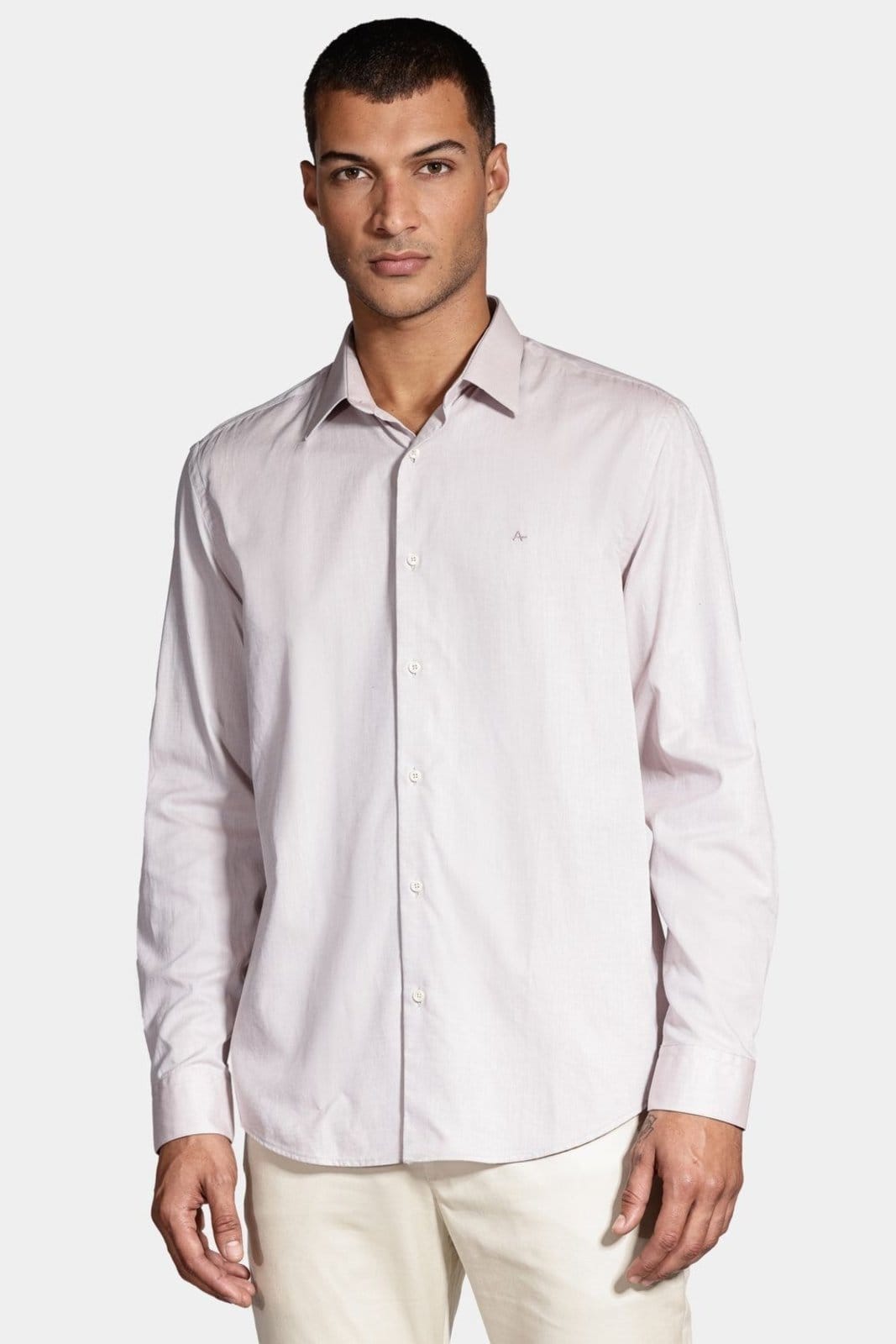 Camisa Aramis Manga Longa Regular Algodão Egípcio Cáqui