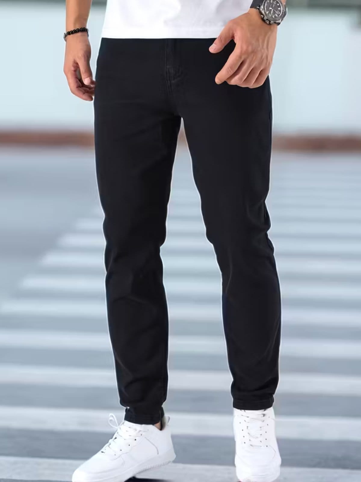 Calça Jeans Sarja 5 Estilos Preta Confortavel e Basica