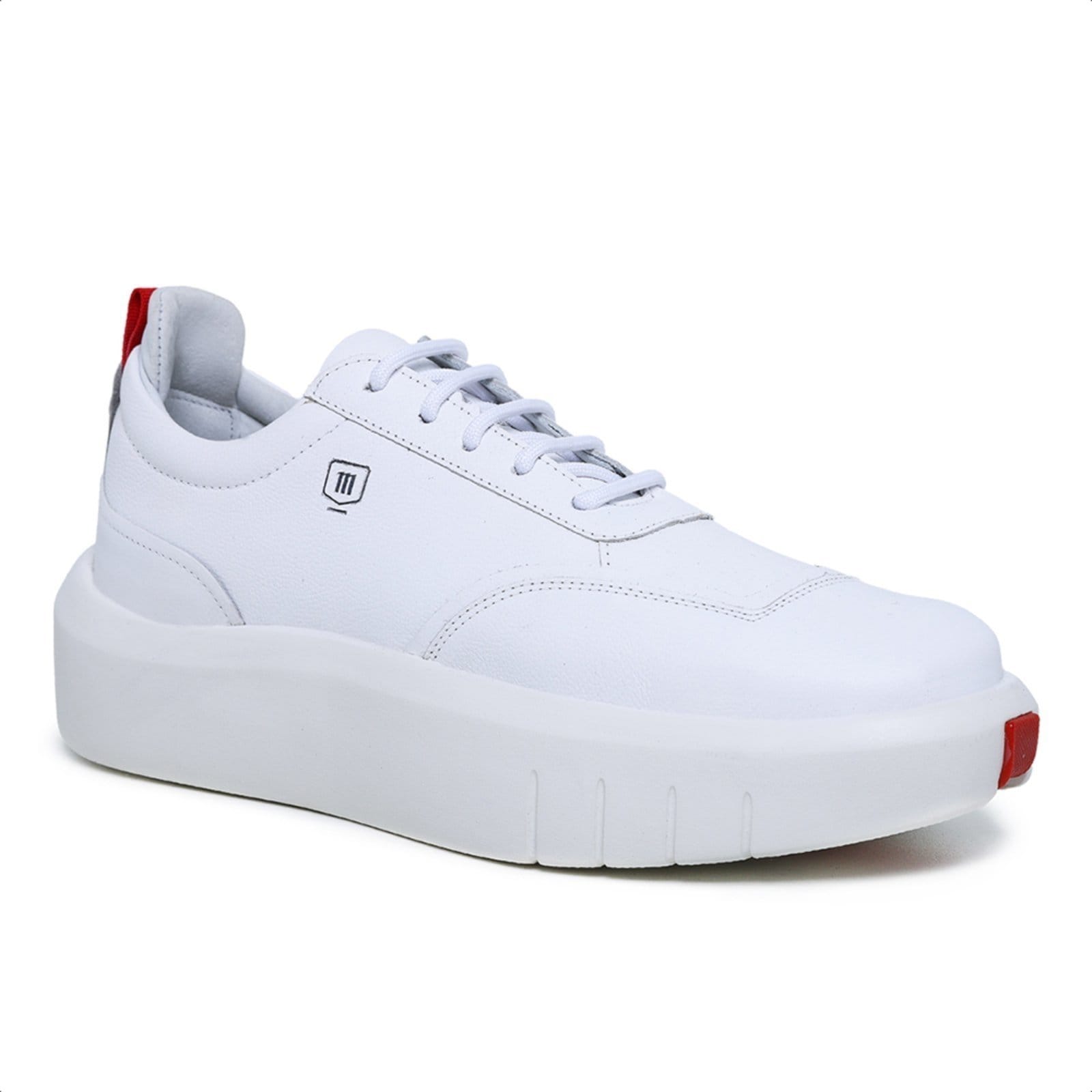 Tênis Casual Masculino Malbork em Couro Branco All White 22000B