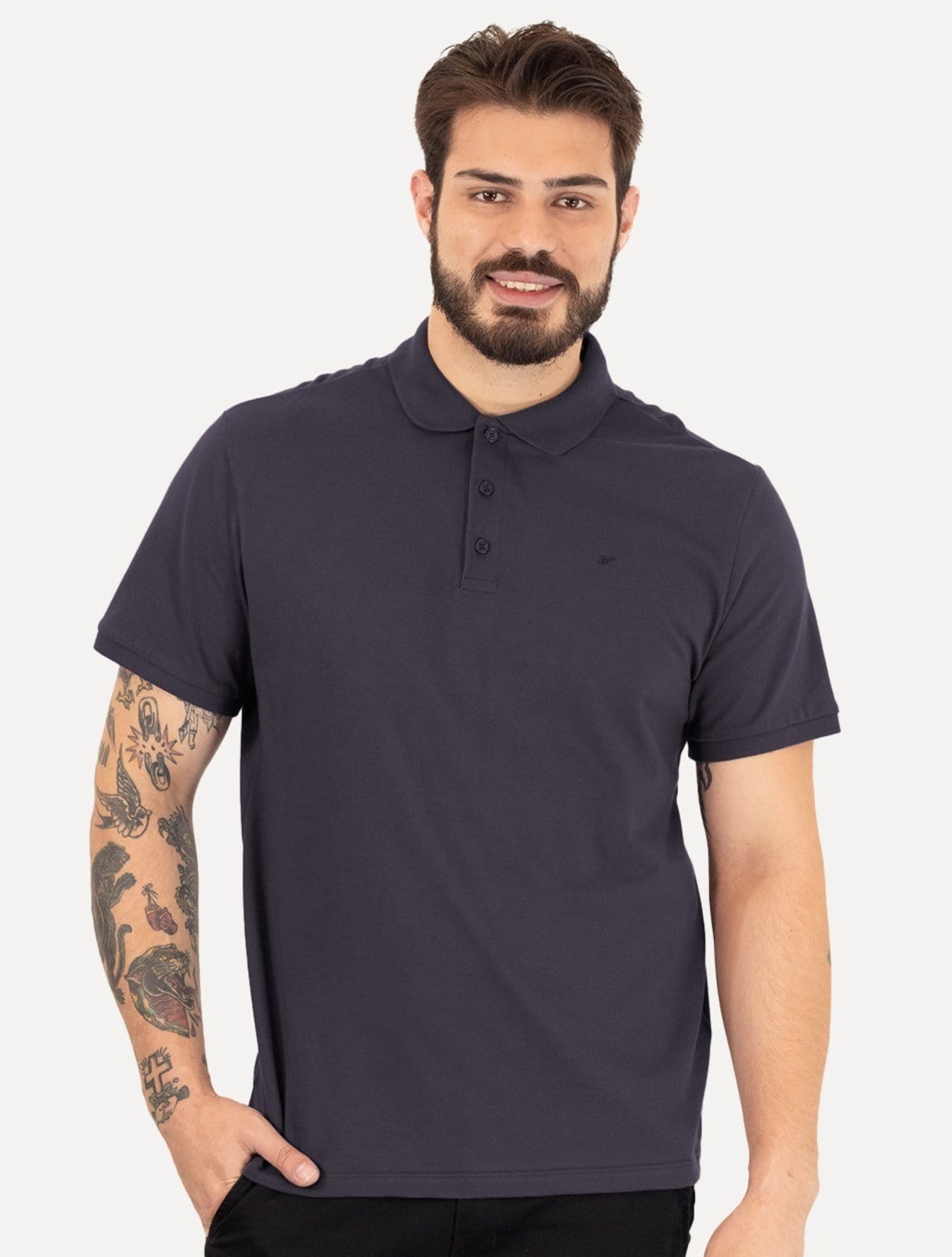 Polo Ellus Masculina Piquet Classic Easa Purple Blue Roxa