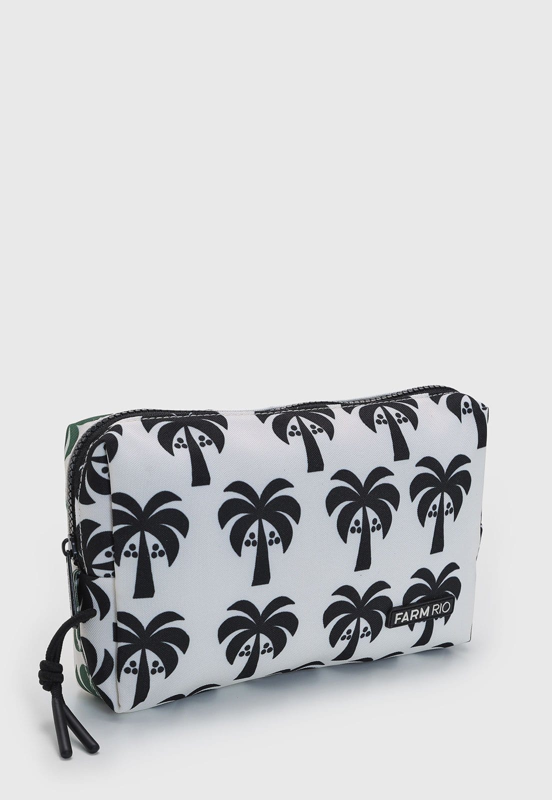 Vista 2 Necessaire FARM Estampa de Coqueiros Branca FARM branco