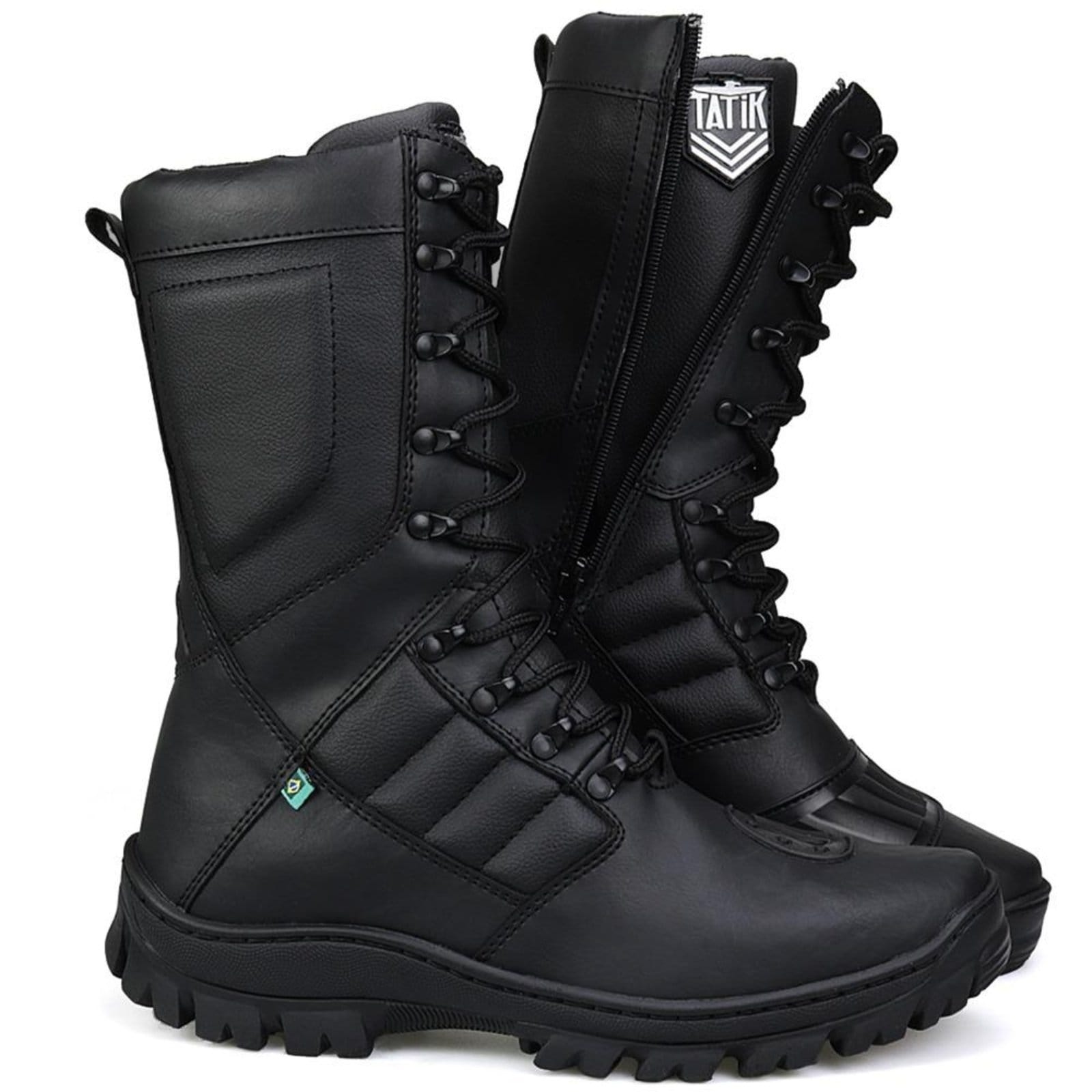 Vista 2 Bota Militar Sapatofran Tático Coturno Antiderrapante Com Chinelo Sapatofran preto