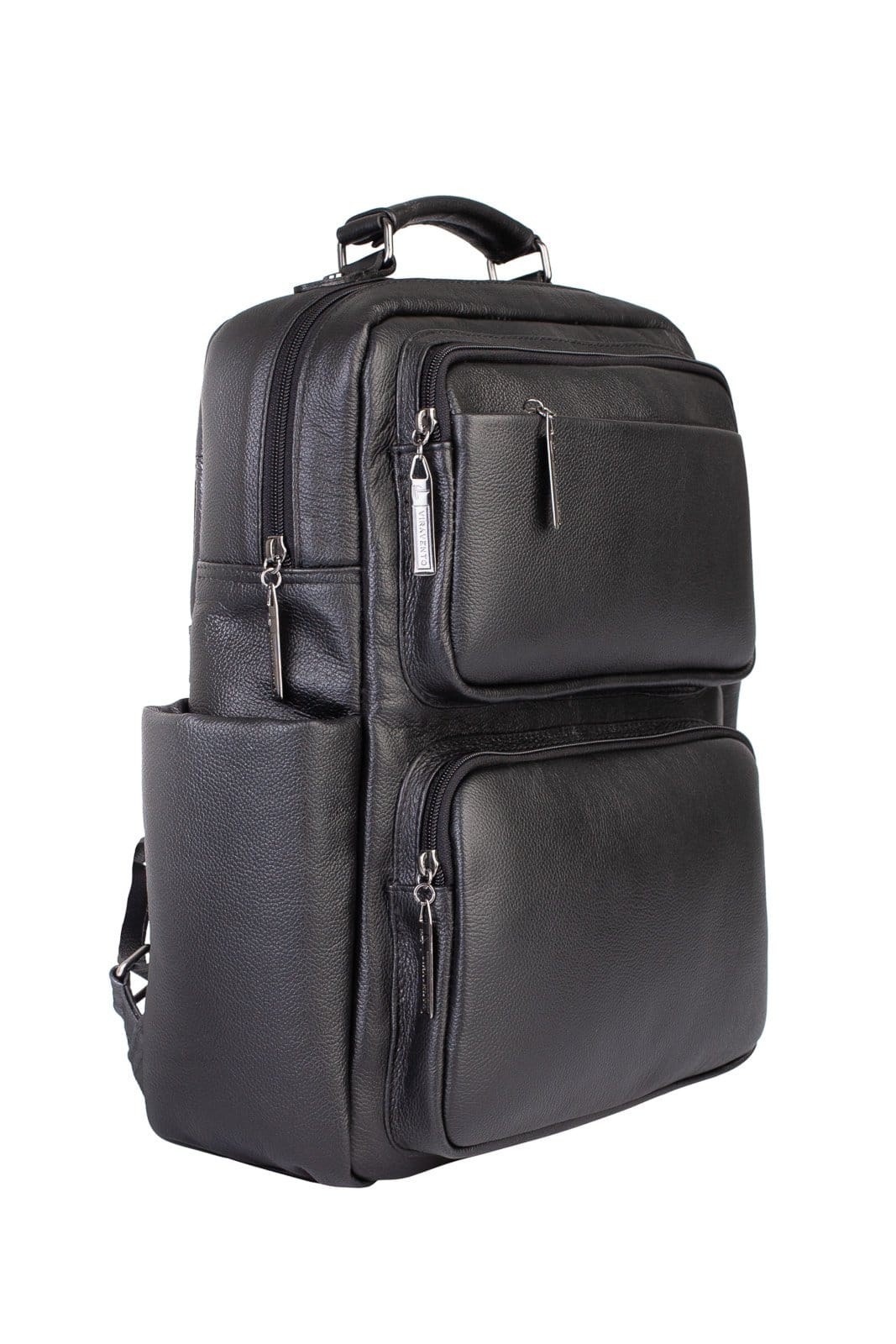 Vista 2 Mochila masculina de couro Lucca Vira Vento preto