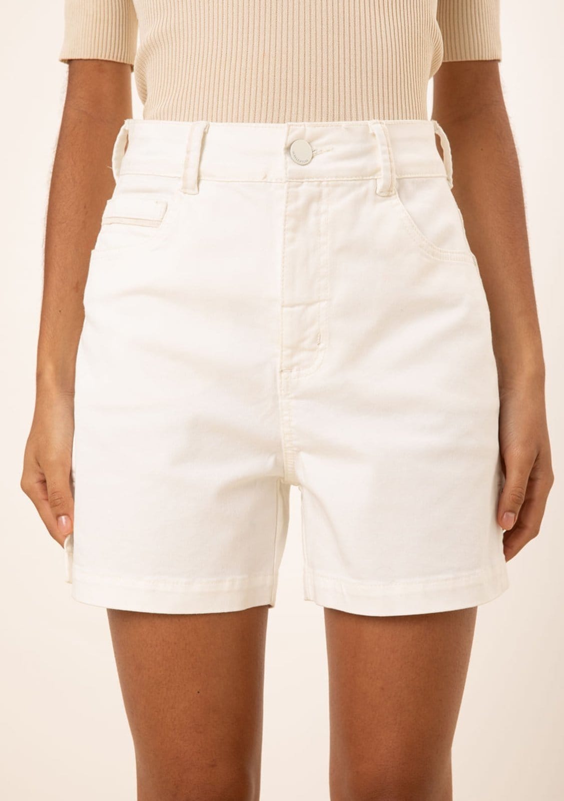 Vista 2 Bermuda Maria Valentina Ajustada Alta Maria Valentina azul