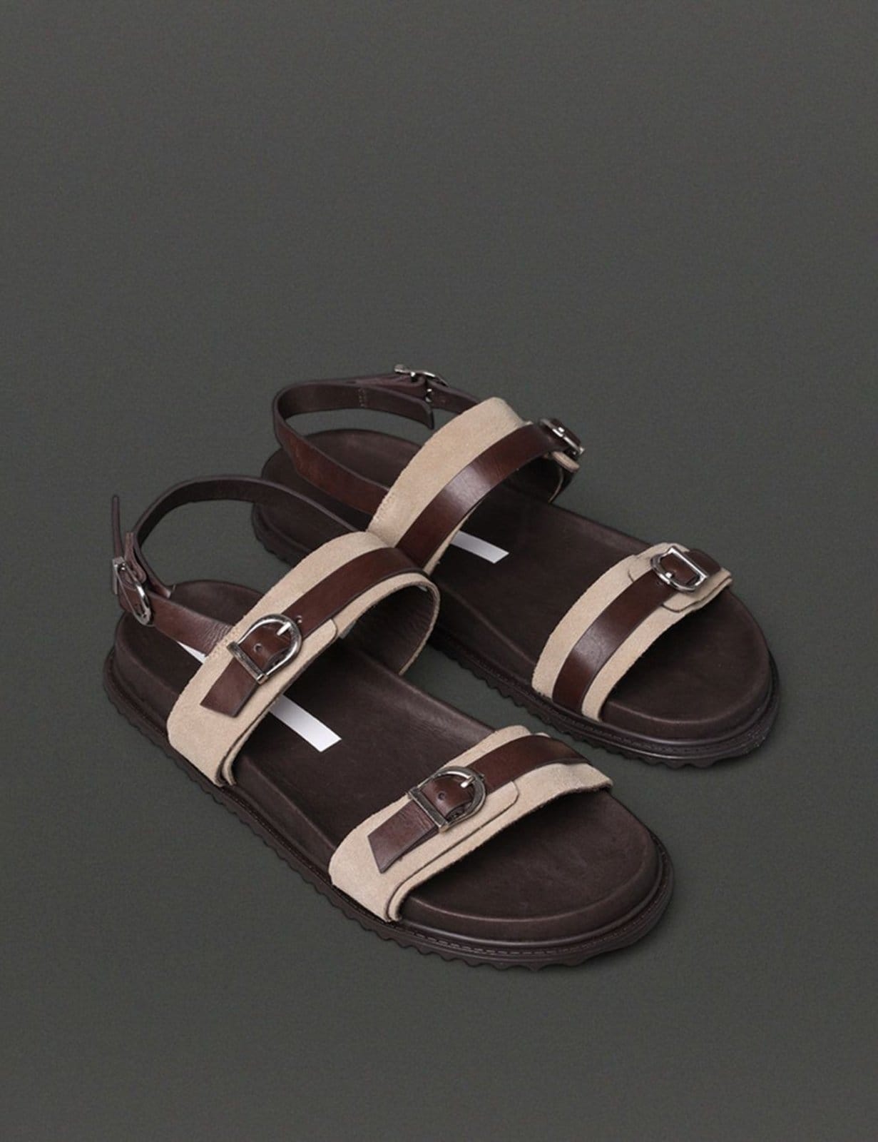 Vista 2 Sandália Feminina Fivelas Calvin Klein Jeans - Cafe Calvin Klein Jeans marrom