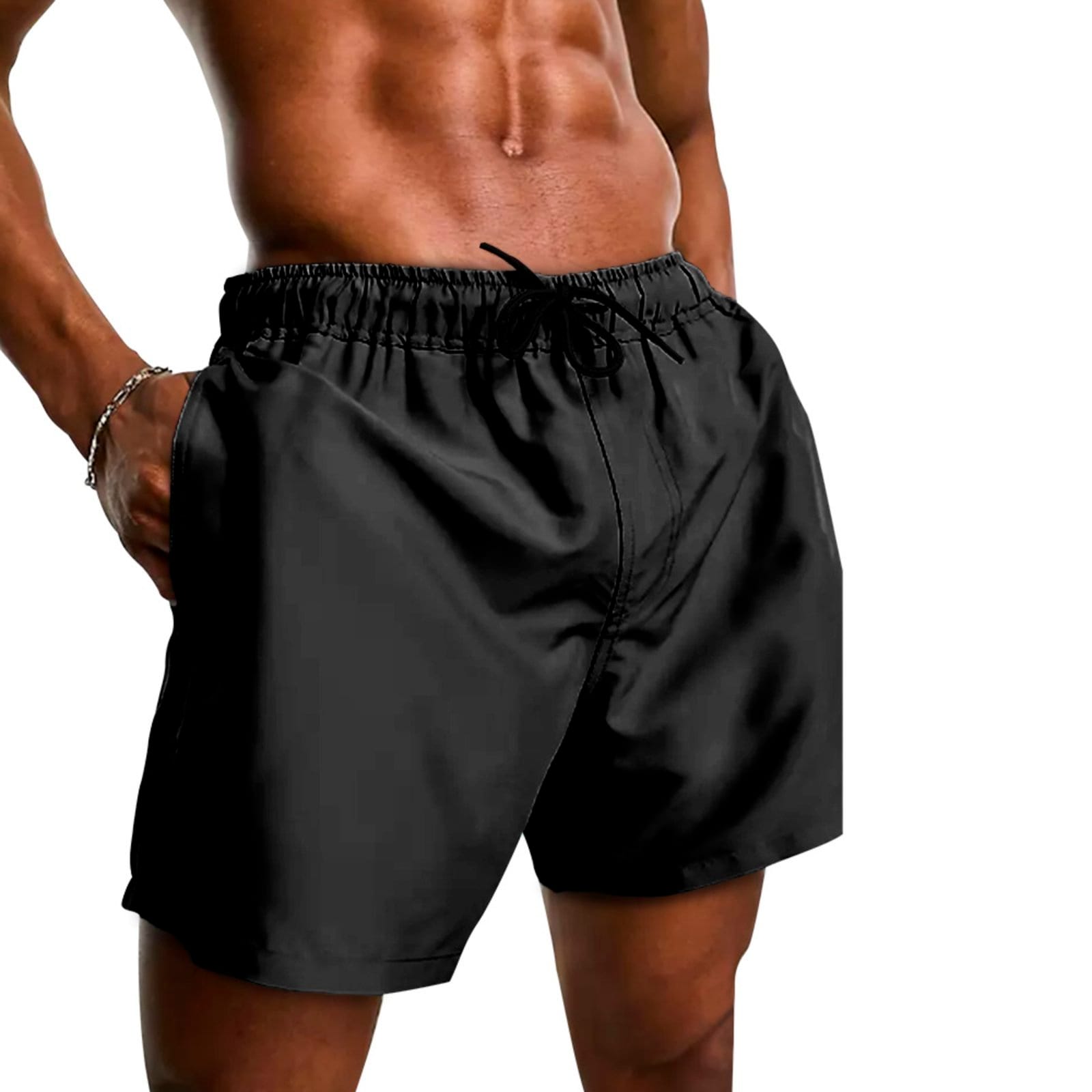 Vista 2 Kit 2 Shorts Masculinos Básicos Relaxado Tactel Bermuda Moda Praia Básica Fitness Mix Cores Relaxado branco/preto