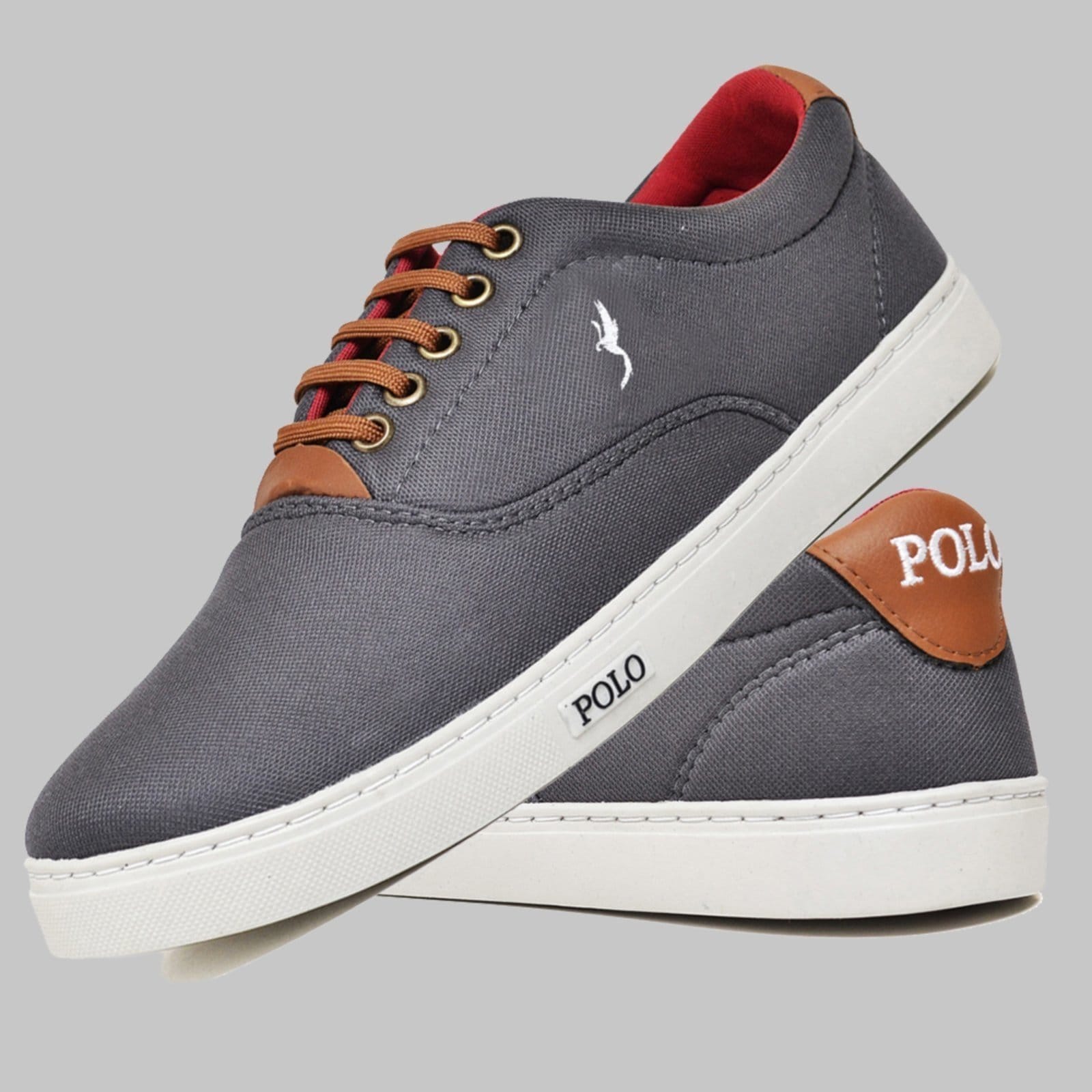 Sapatênis Casual Masculino Cano Baixo Polo Blu Cinza