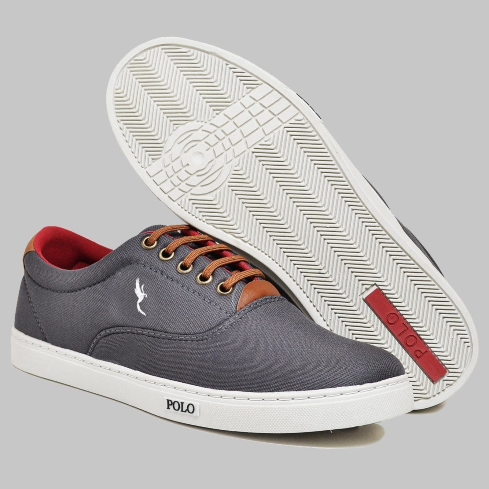 Vista 2 Sapatênis Casual Masculino Cano Baixo Polo Blu Cinza Polo Blu cinza blu